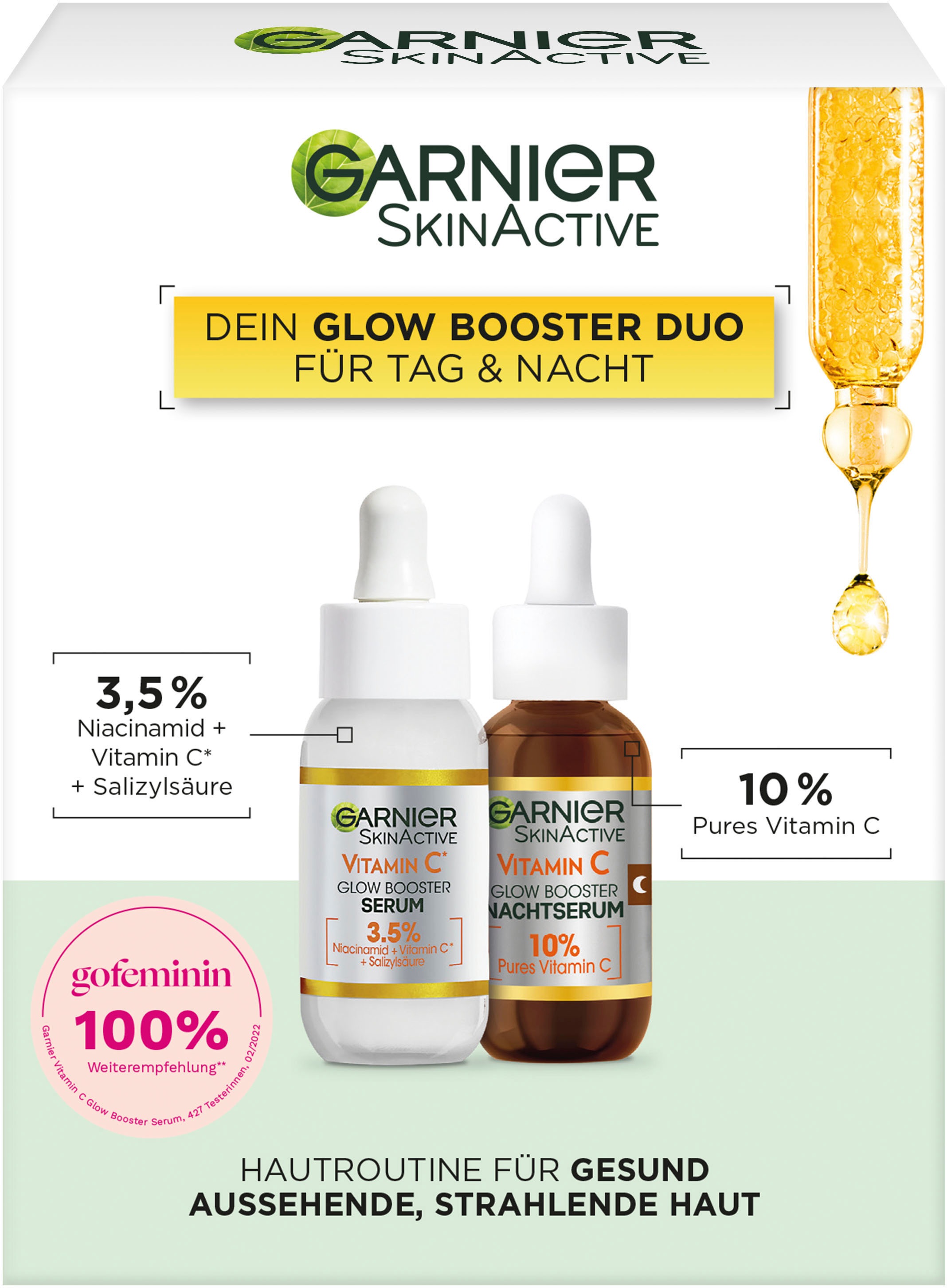 GARNIER Gesichtsserum »Vitamin C Glow Booster Serum Duo«, (Set, 2 tlg.) BAUR