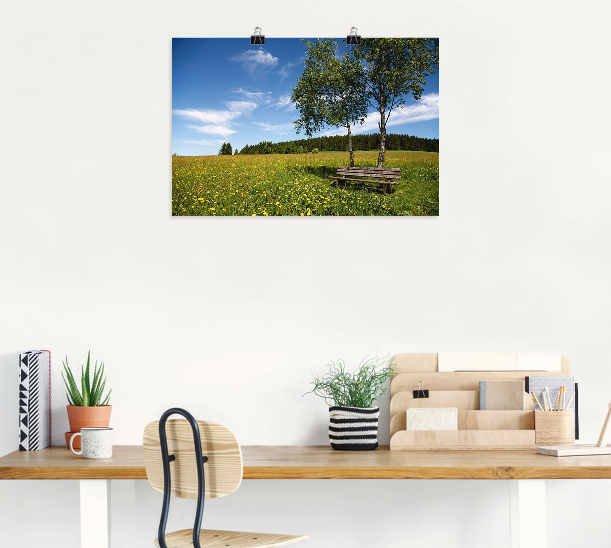 Artland »Einsame Bank auf einer Löwenzahnwiese« Felder 1 Stk. tlg. ohne Rahmen