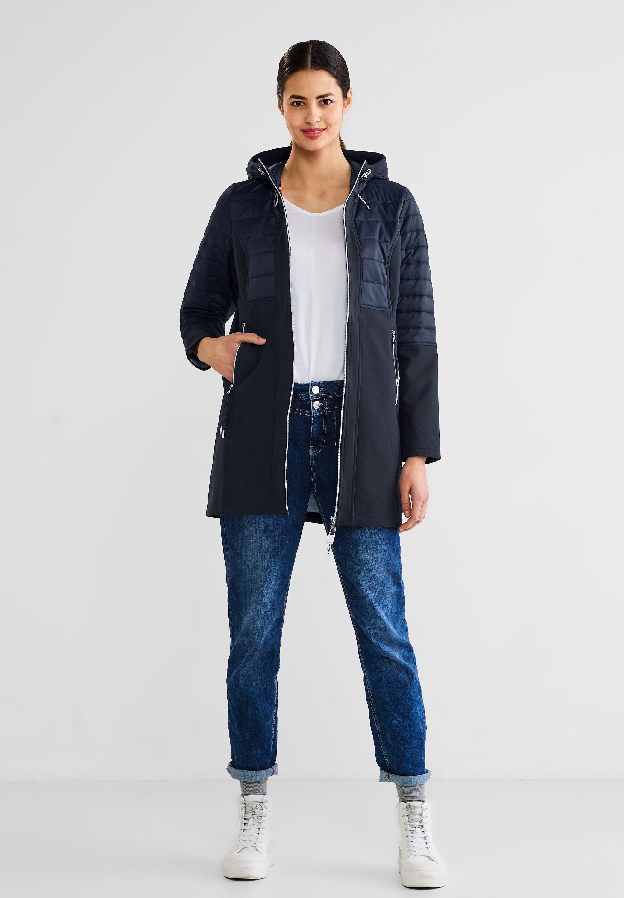 STREET ONE Softshelljacke, mit Kapuze, mit Fleece innen