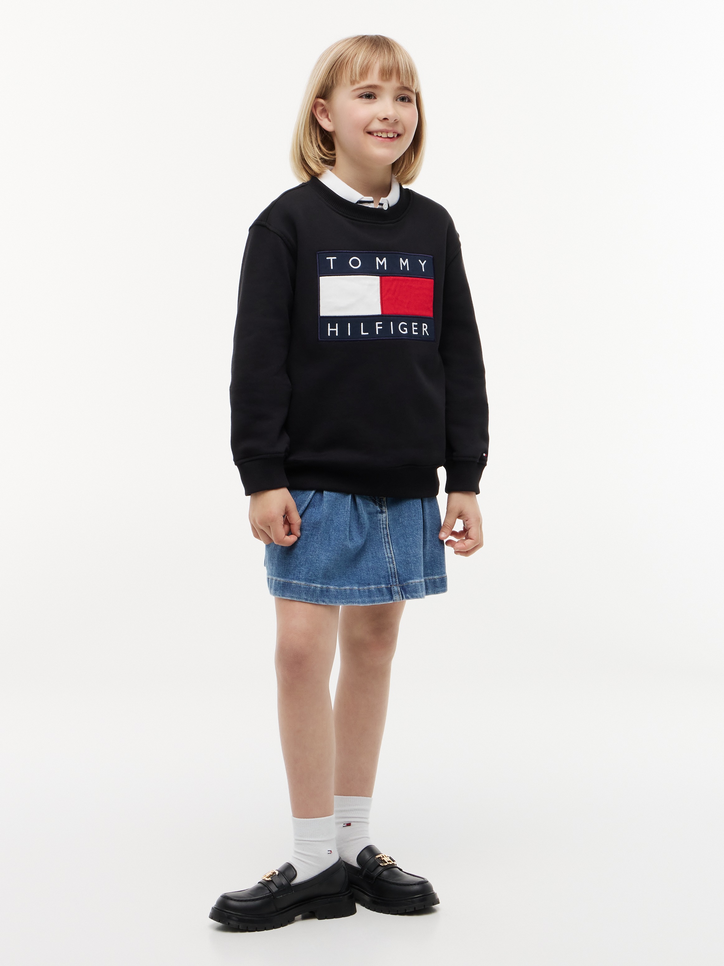 Tommy Hilfiger Sweatshirt , Regular Fit, Kinder bis 16 Jahre, Logo-Applikation
