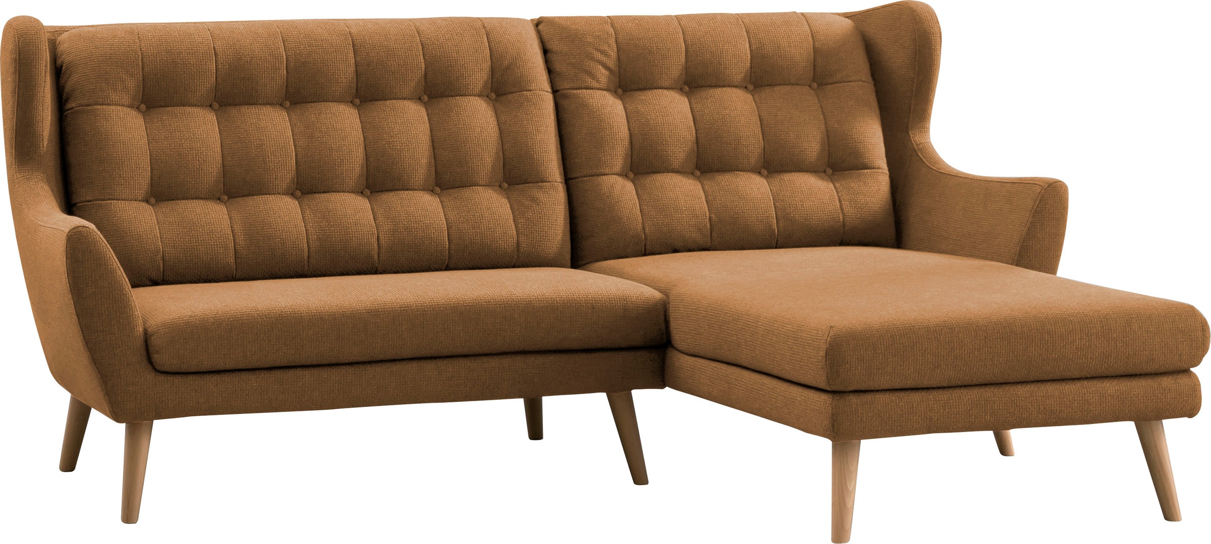 Home affaire Ecksofa "Louanne, L-Form" mit Holzfüßen günstig online kaufen