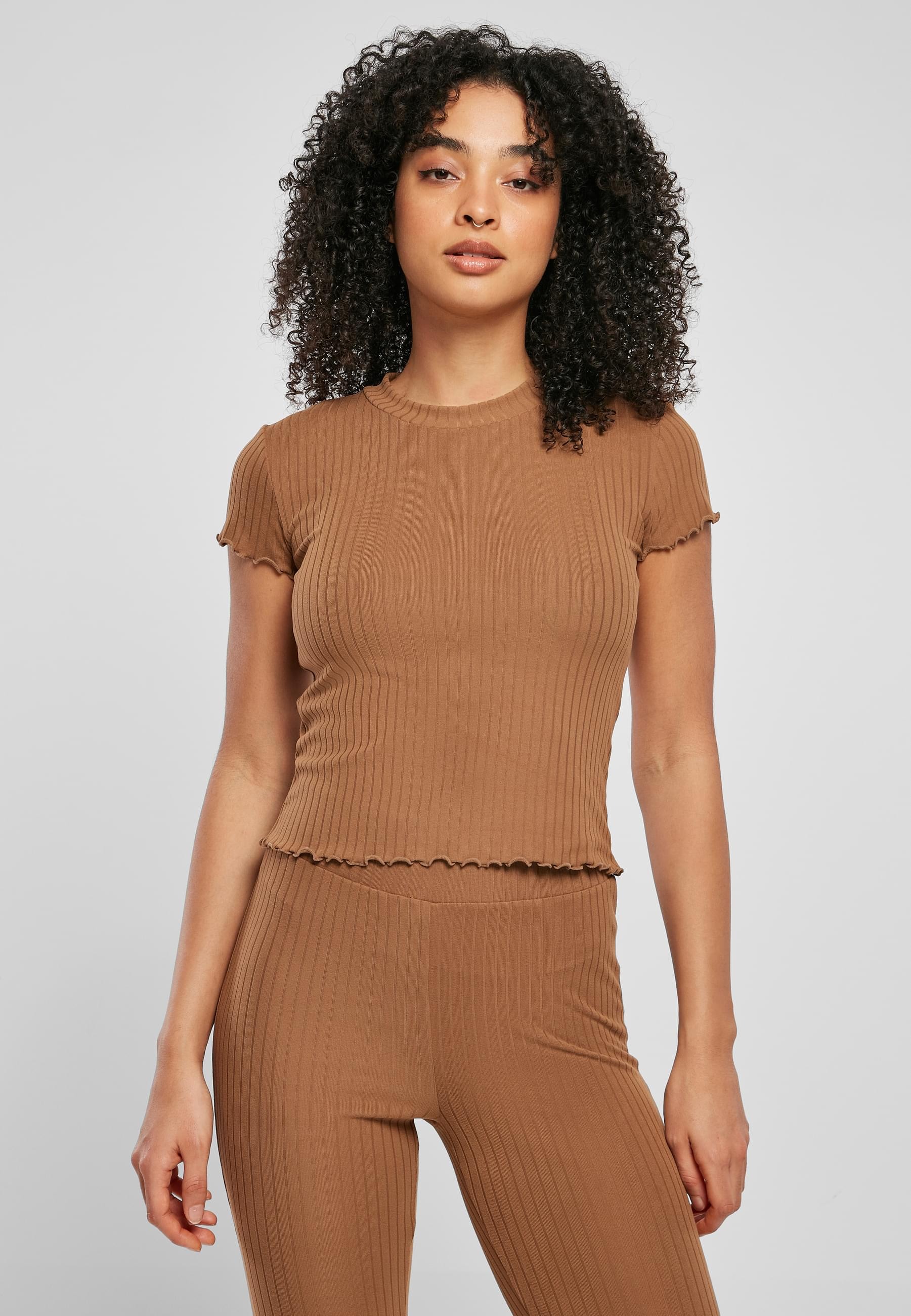 URBAN CLASSICS T-Shirt »Urban Classics Damen Ladies Short Rib Tee«
