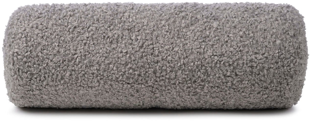 Nackenrolle GÖZZE, B:60cm H:19cm L:20cmsilberfarben, Polyester, Funktionskissen, "Curly Kissenrolle Rolf"