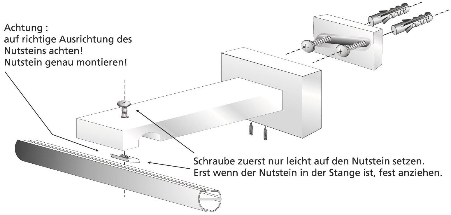 Liedeco Träger, (1 auf Rechnung Ø 16 mm Gardinenstangen für BAUR St.), 