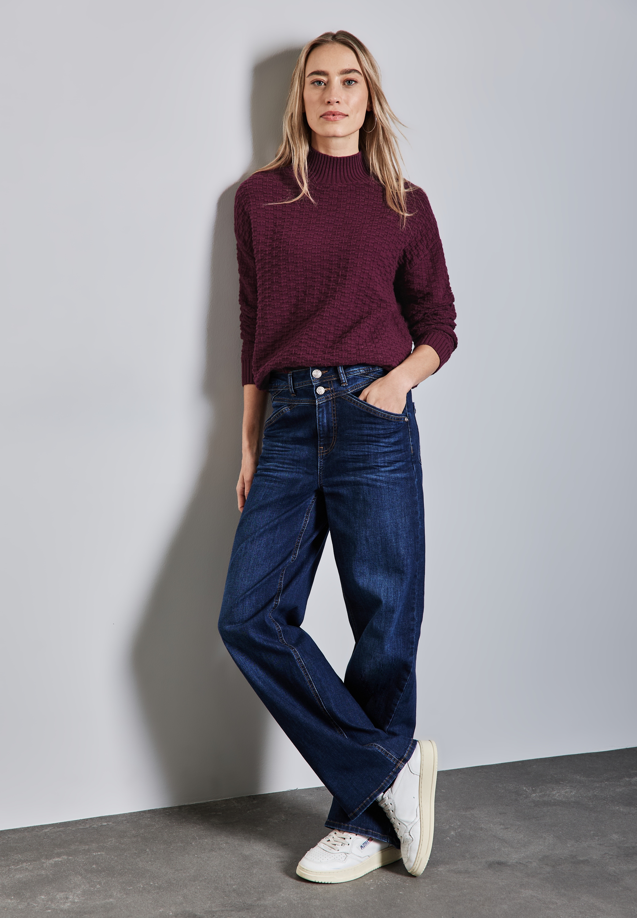 STREET ONE Rollkragenpullover, mit Struktur