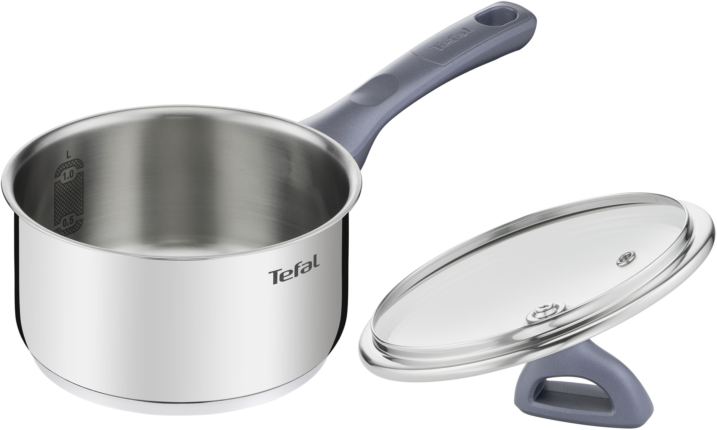 Tefal Kasserolle »Daily Cook« Edelstahl 2 Stk. tlg. 16 cm, Ausgießhilfe, Messmarkierungen, Induktion, backofenfest