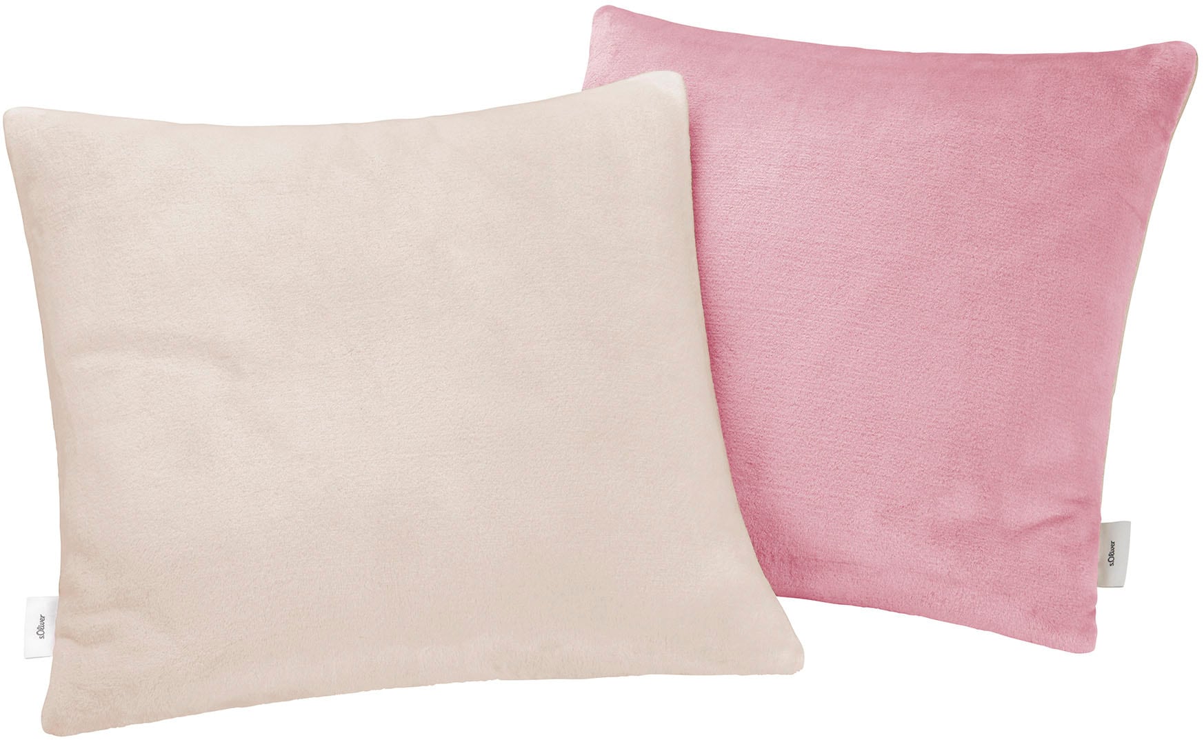 s.Oliver "double soft Kissen s.Oliver" Kissenhüllen ohne Füllung, 2 Stück, mit samtig weicher Oberfläche