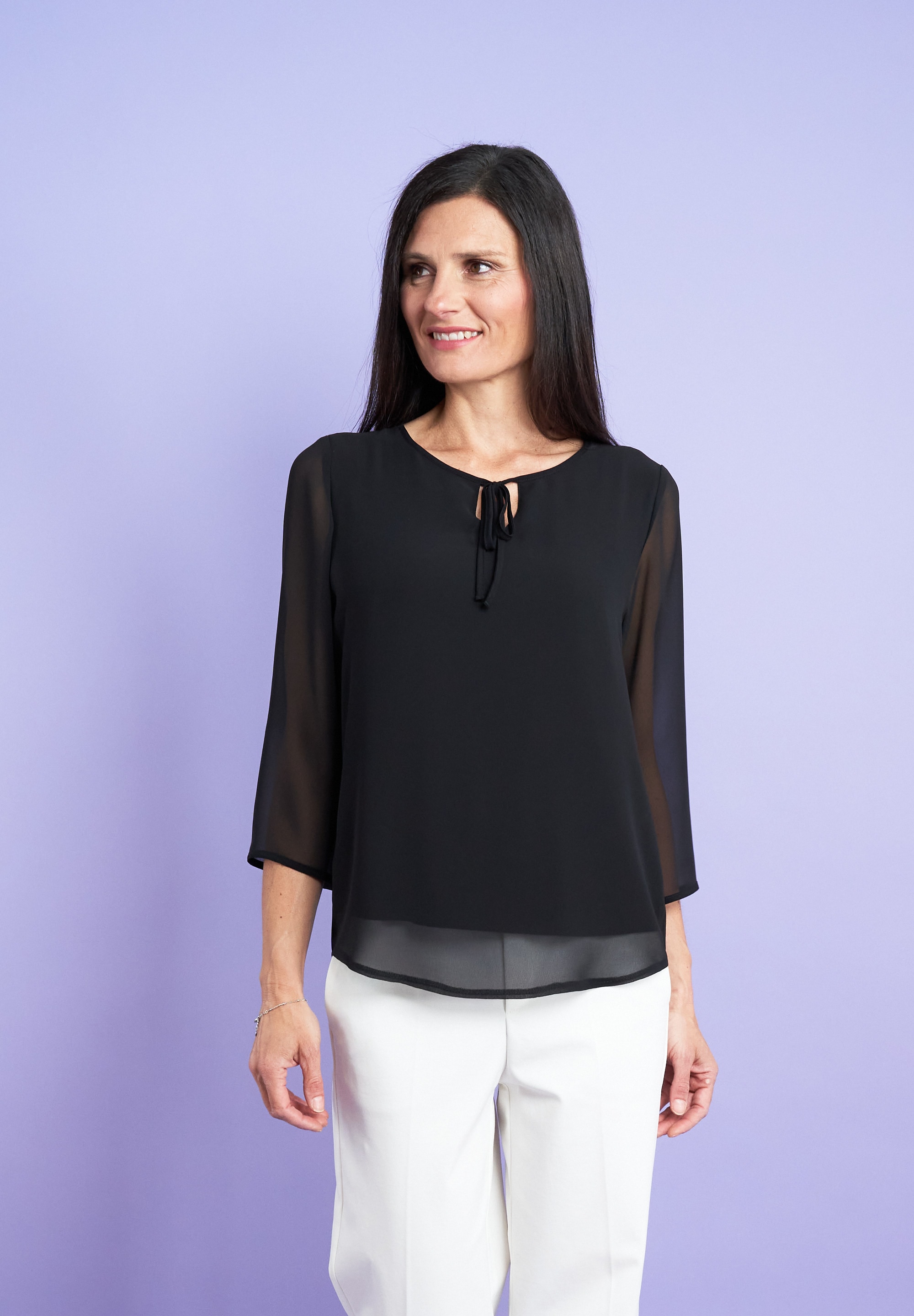 Seidel Moden Chiffonbluse "Exklusiv bei OTTO", 3/4 -Arm mit transparenten Ä günstig online kaufen