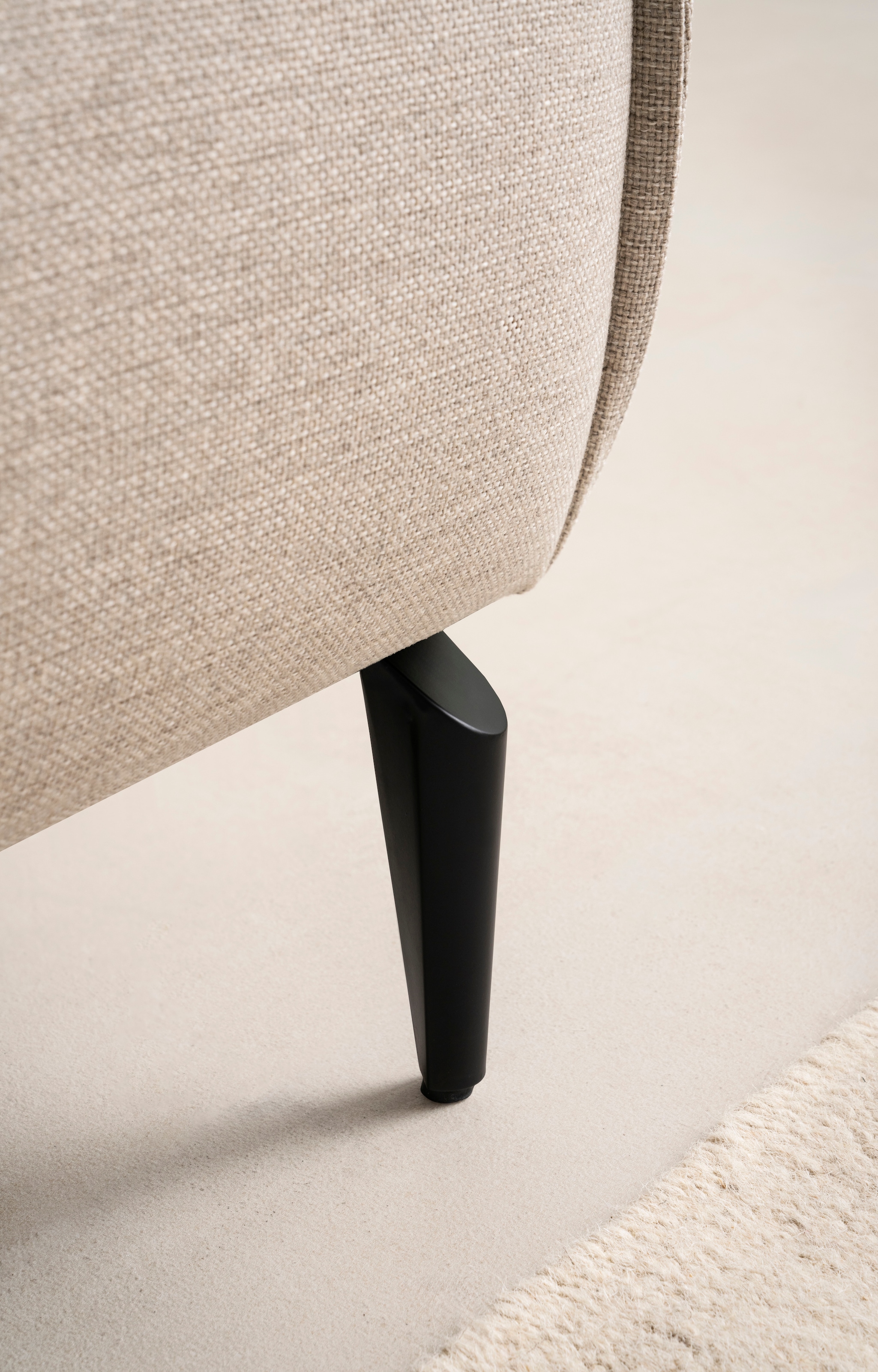 Home affaire Ecksofa »TVINNU, L-Form, 275cm, in Cord und Leinenoptik« wahlweise Recamiere rechts/links, schwarze Füße, bequemer Sitzkomfort