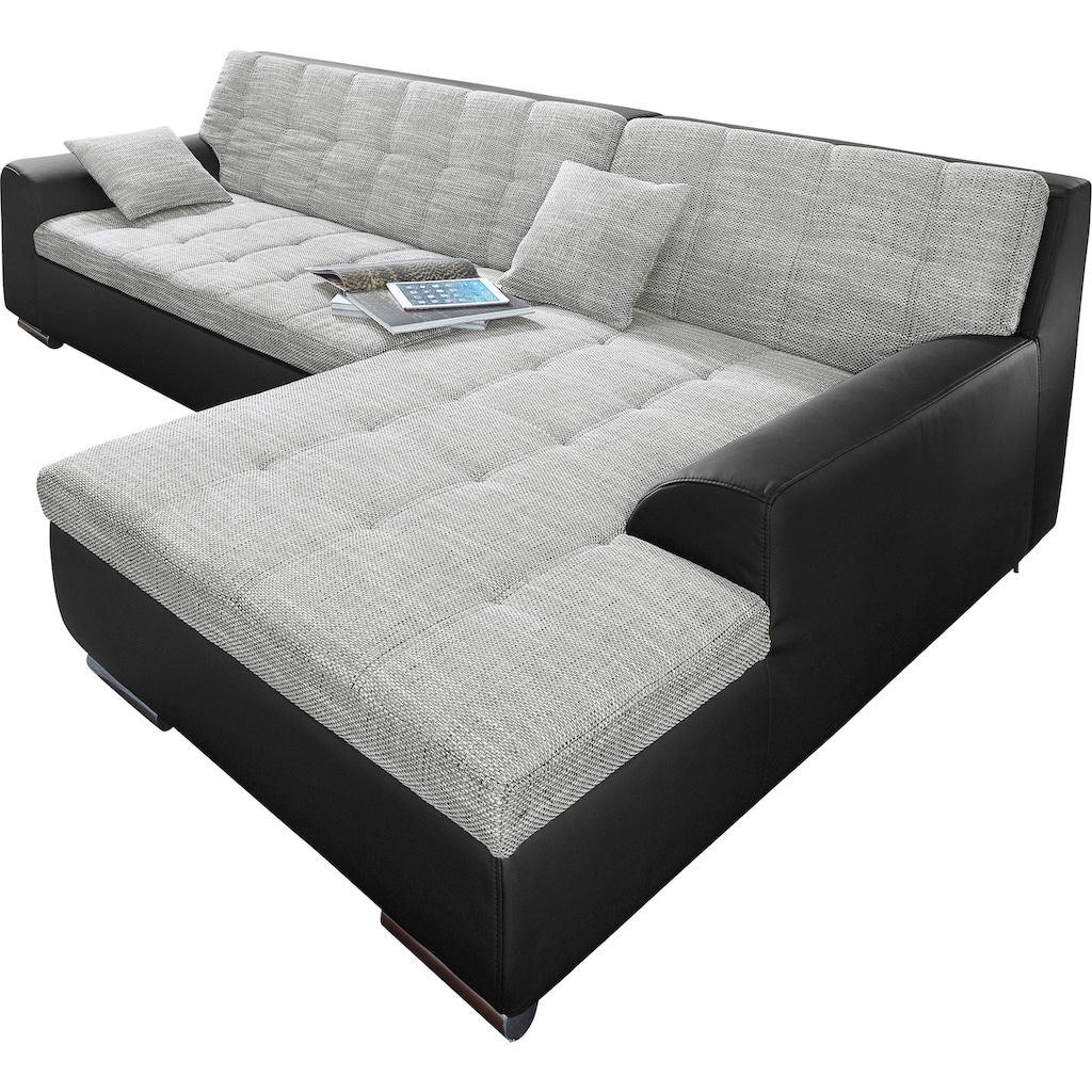 DOMO collection Ecksofa Treviso, wahlweise mit Bettfunktion, incl. Zierkissen