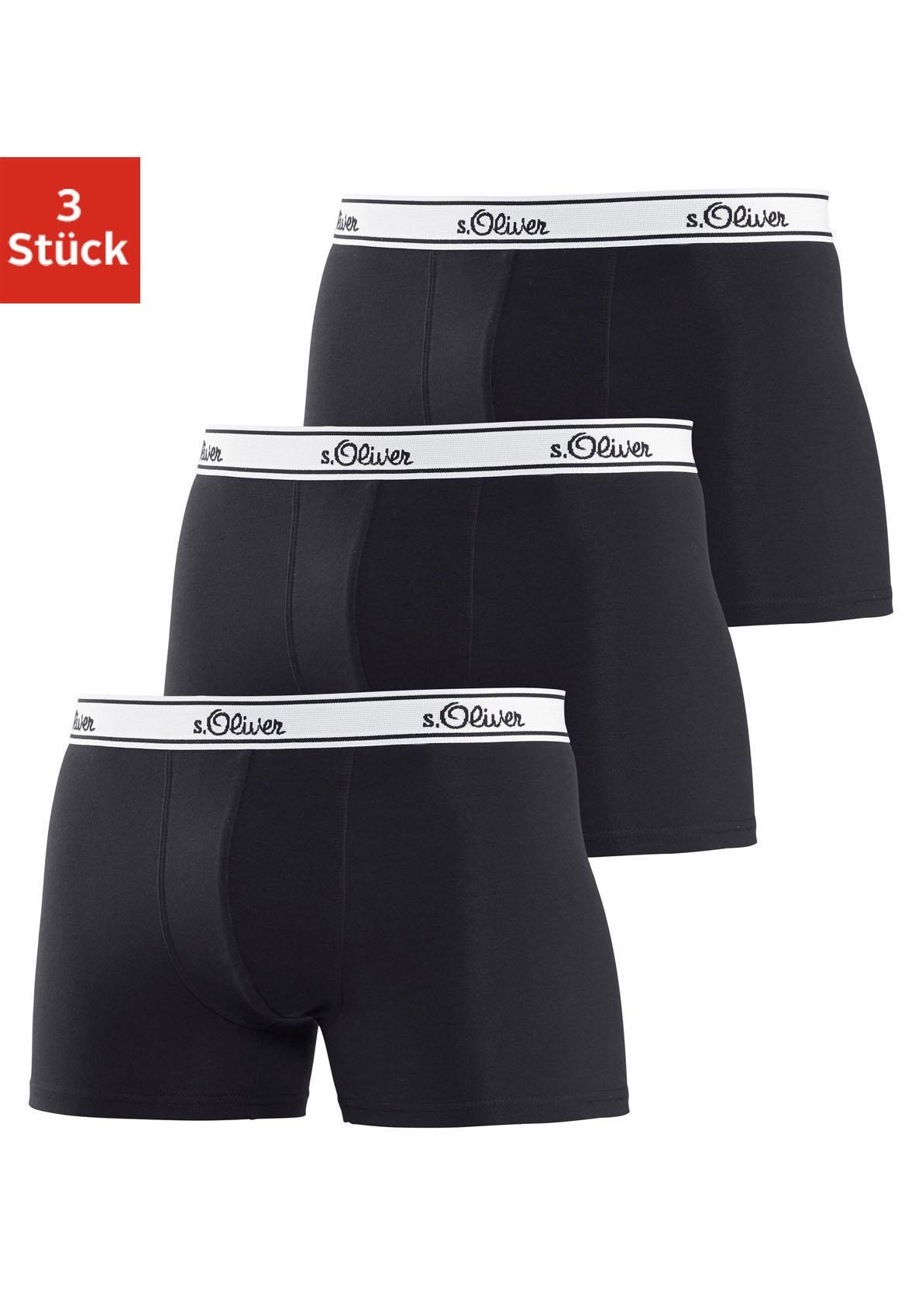 s.Oliver Boxer "Boxershorts für Herren" Packung, 3 Stk. mit weißem Webbund günstig online kaufen