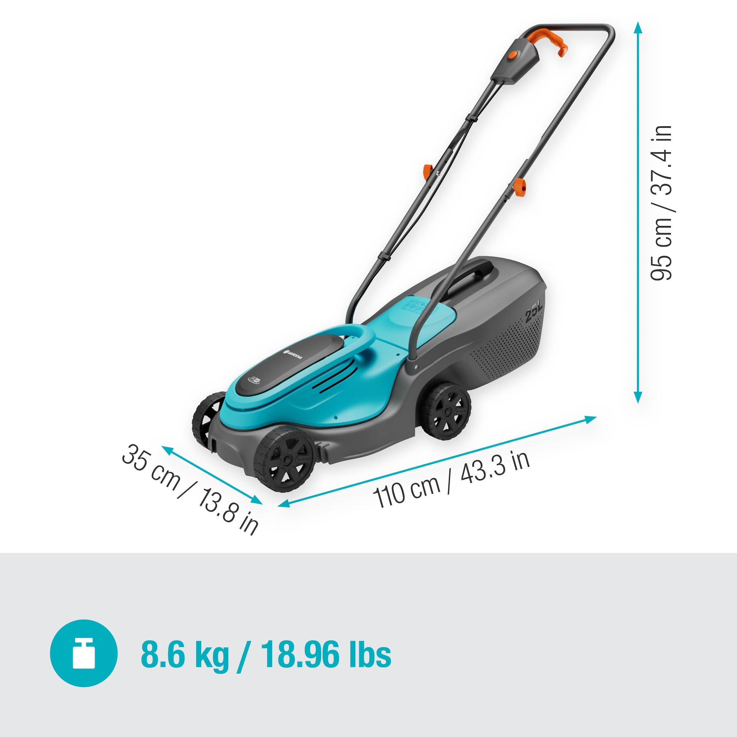 GARDENA Akkurasenmäher »PowerMax 30/18V P4A Ready-To-Use Set«, Ready-To-Use Set inkl. Akku und Ladegerät