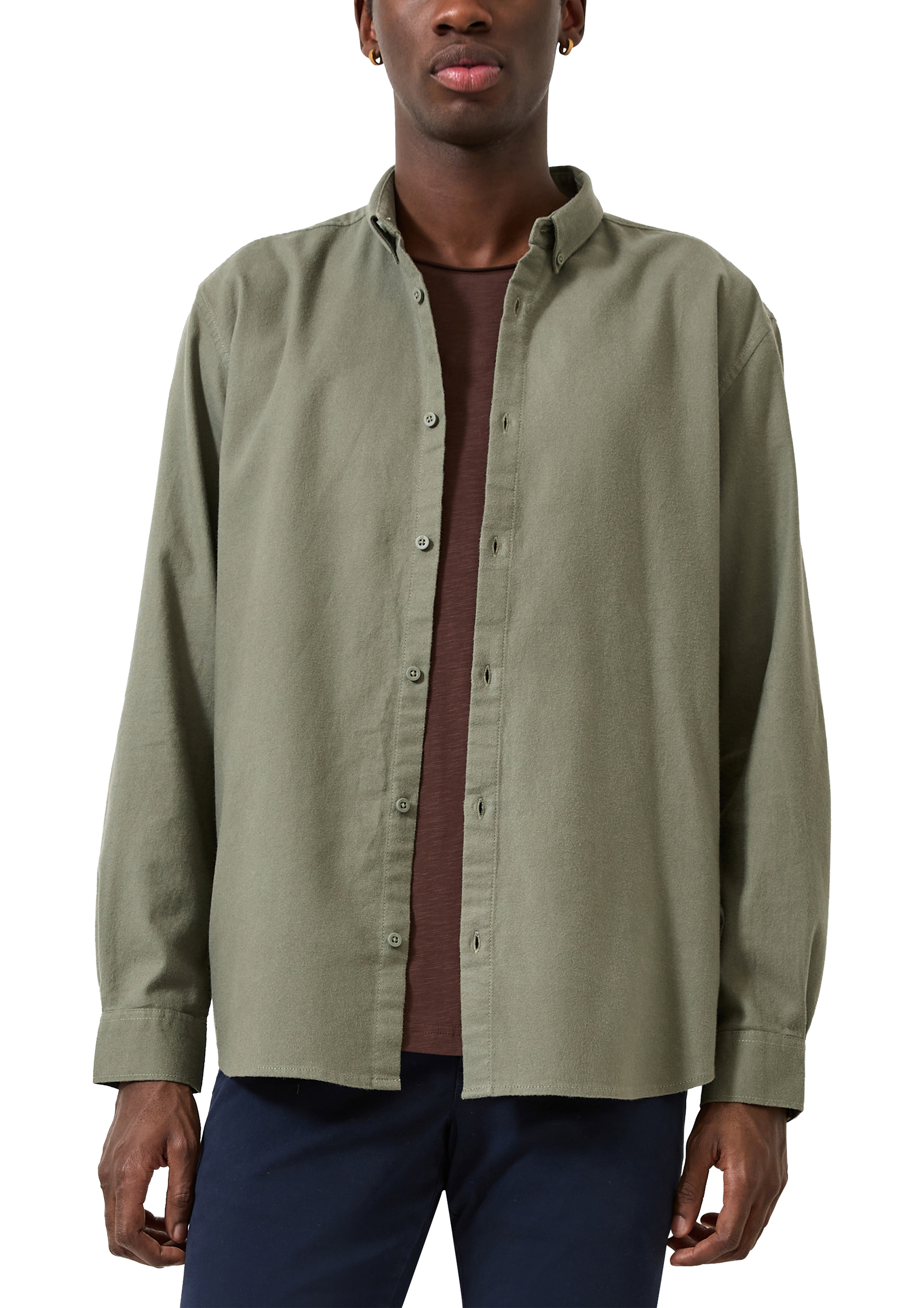 QS Flanellhemd Button-down-Kragen, Regular fit