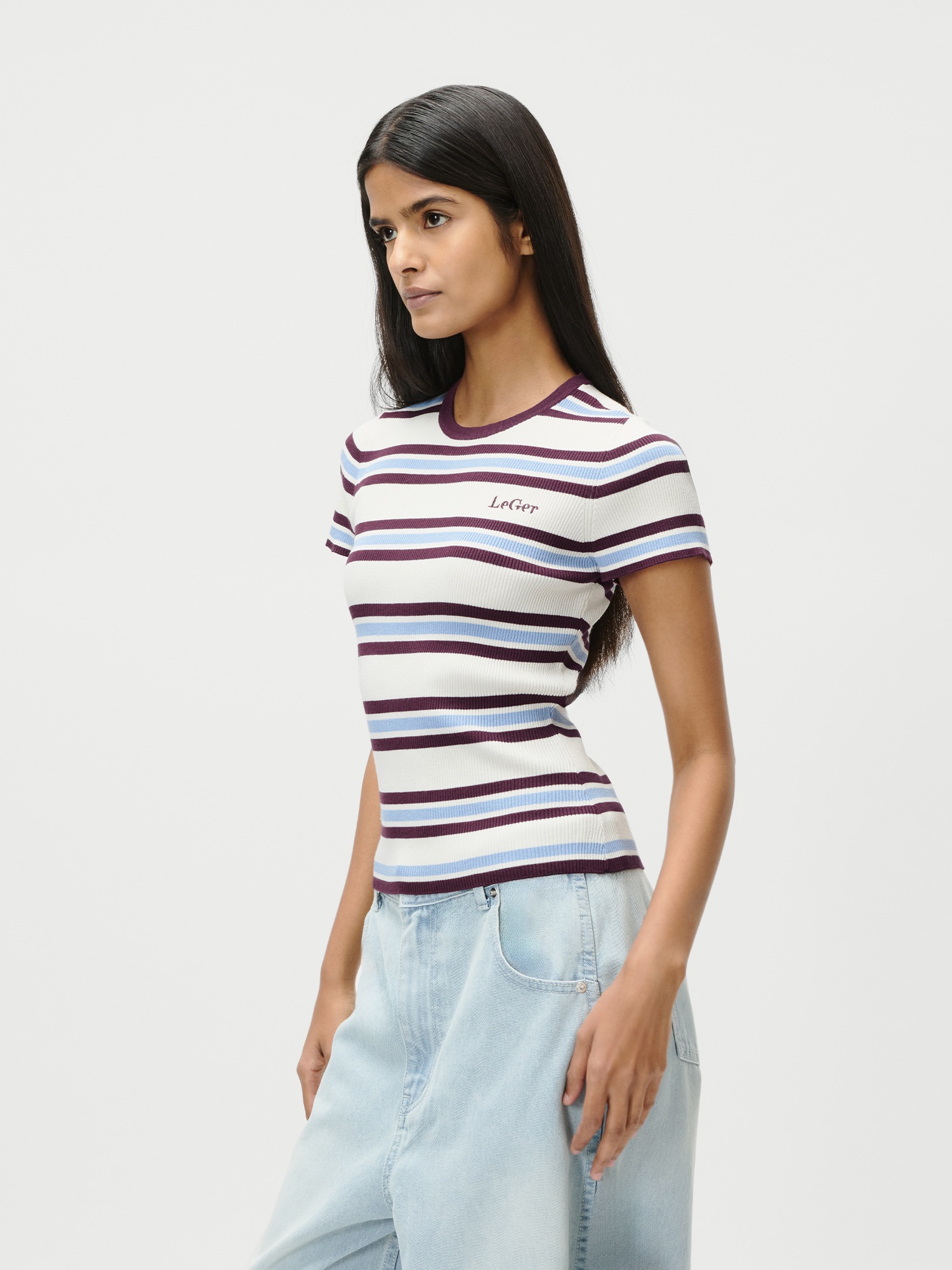 LeGer T-Shirt "Danielle, LeGer by Lena Gercke" schmale Passform, mehrfarbig günstig online kaufen