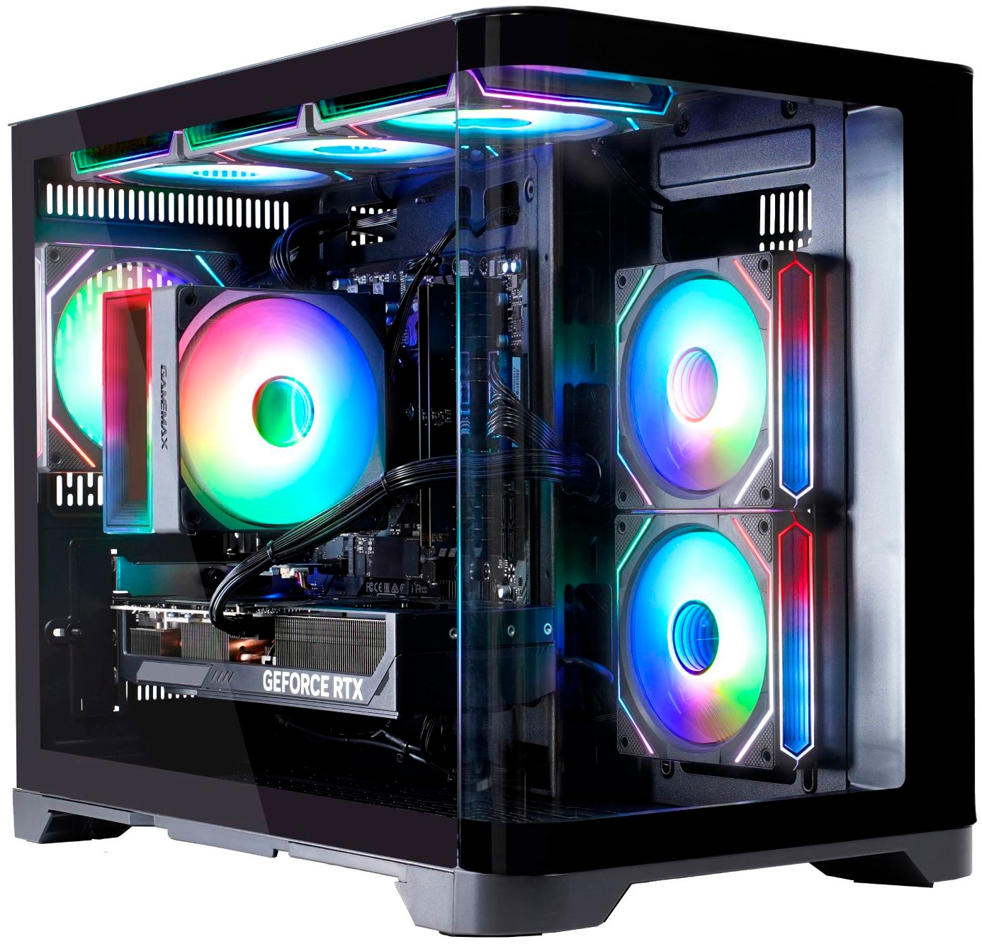 GAMEMAX Gaming-PC-Komplettsystem »MegaDeal HYPE-M BK 2864 AMD Ryzen 7 5700X 32GB 1TB SSD RTX 5060« 27 ″ AMD Ryzen 7 GeForce RTX 5060 32 GB RAM 1.000 GB SSD Windows 11 + MSI PRO MP272L LCD-Monitor, 68,6cm (27")