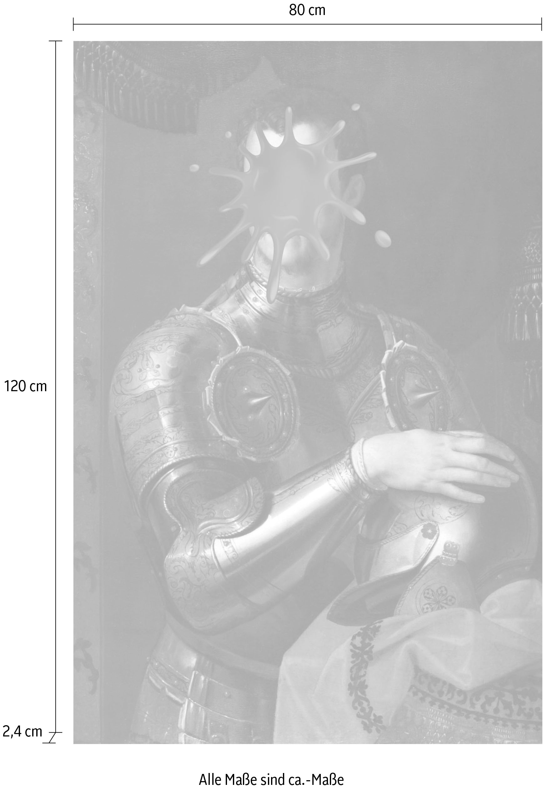 queence Acrylglasbild »Ritter mit Farbklecks«, Kunst-Gemälde-Mann-Bilder von Männern-Historische Persönlichkeiten-Formen-Ritter, Fine Art-Print in Galeriequalität