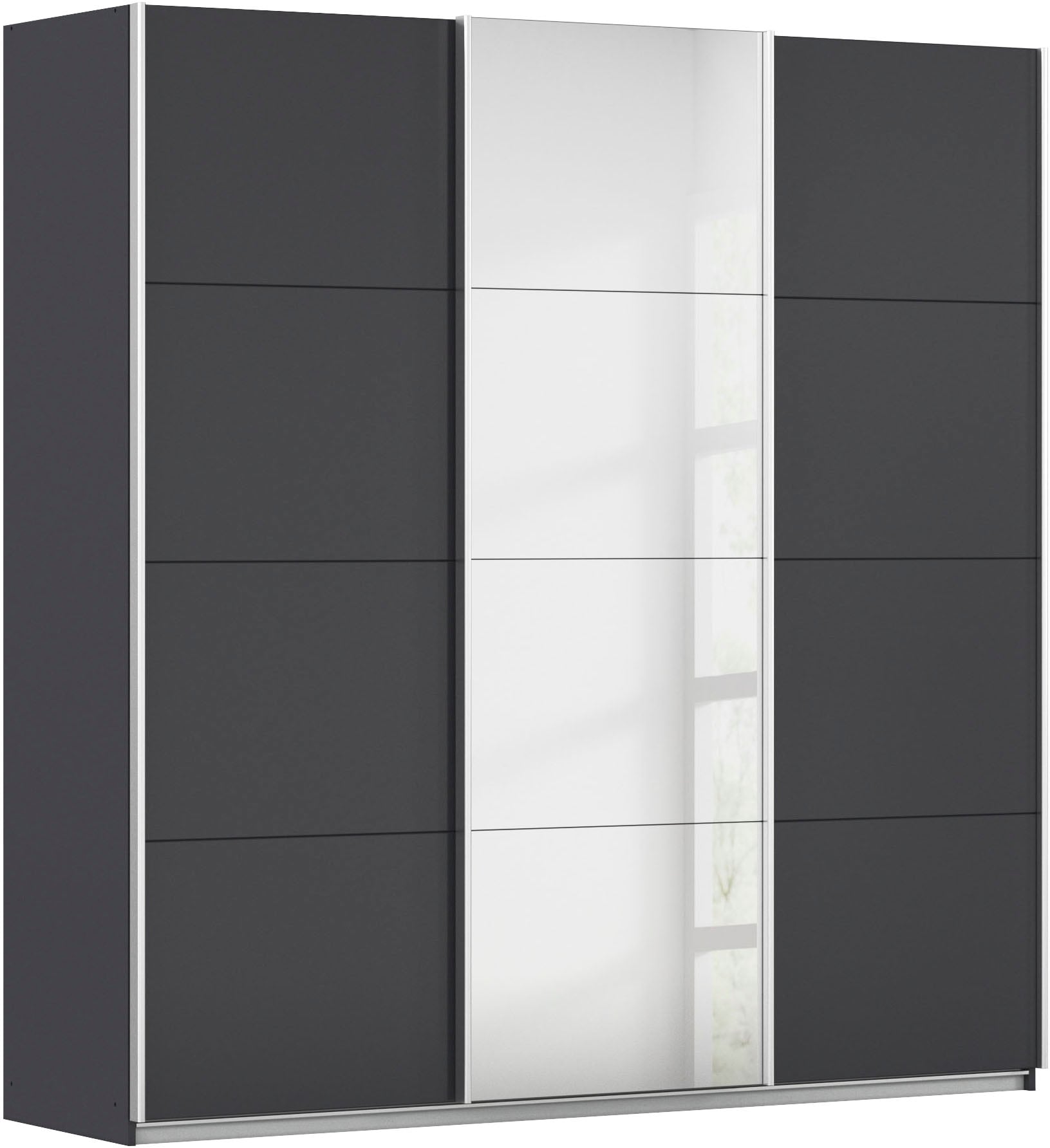 Schwebetürenschrank RAUCH, B:203cm H:210cm T:62cmgraumetallic, Holzwerkstoff, Schränke, "Kleiderschrank Schrank Garderobe Schlafzimmerschrank