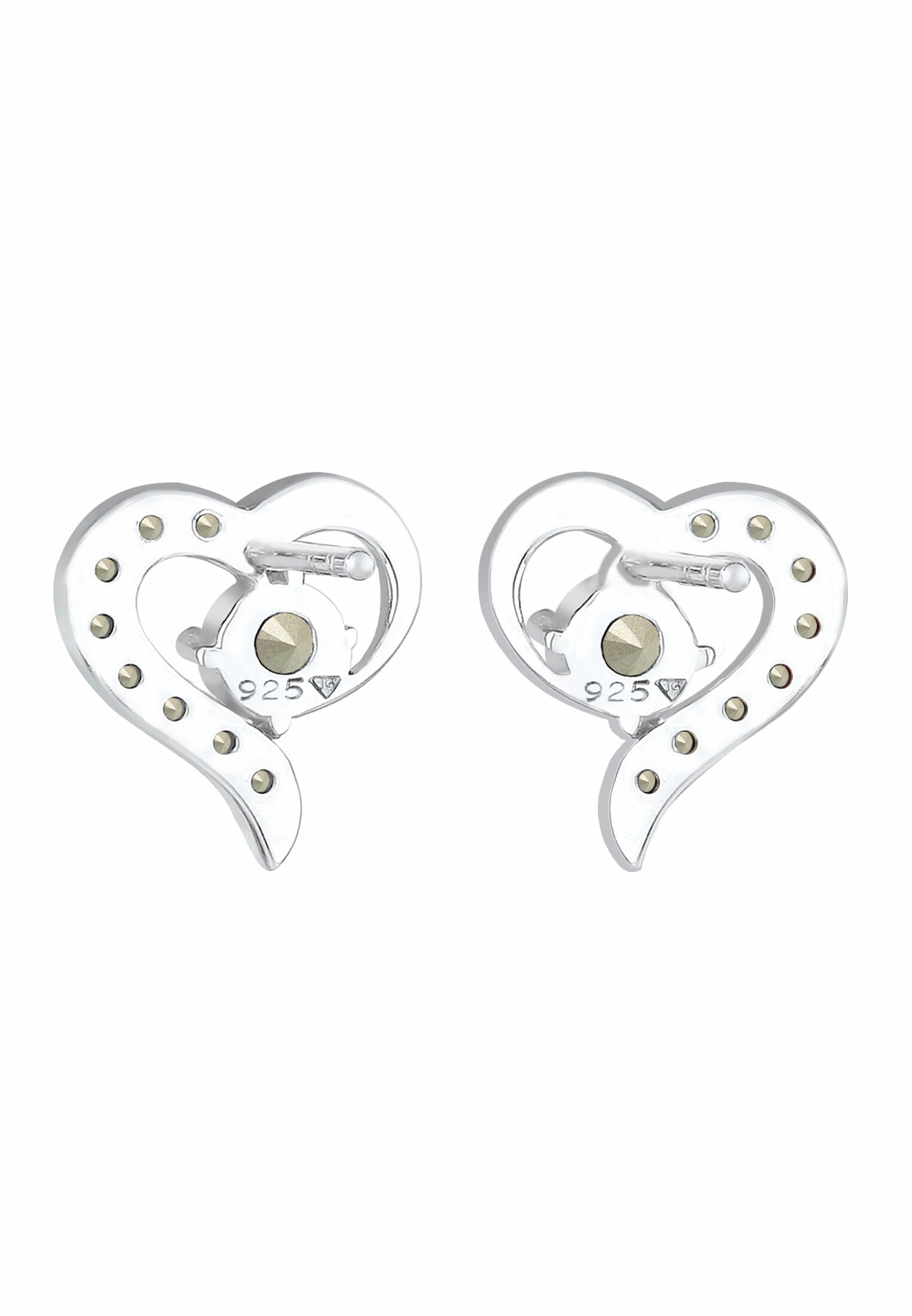 Elli Paar Ohrstecker »Herz Liebe Kristalle 925 Silber Stecker«