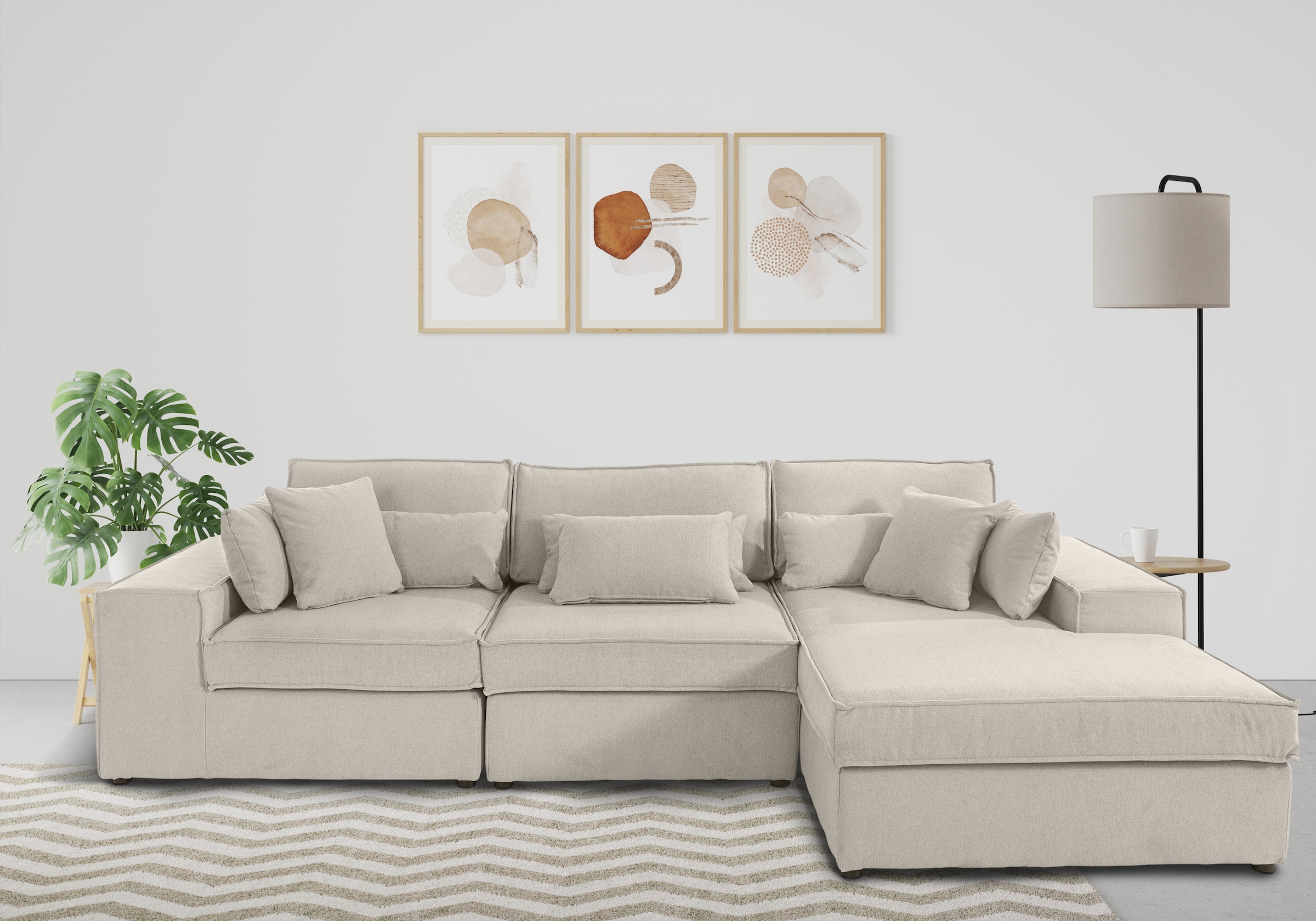 OTTO home Ecksofa "Florid L-Form" 3 Teile, bestehend aus Modulen, viele Bez günstig online kaufen