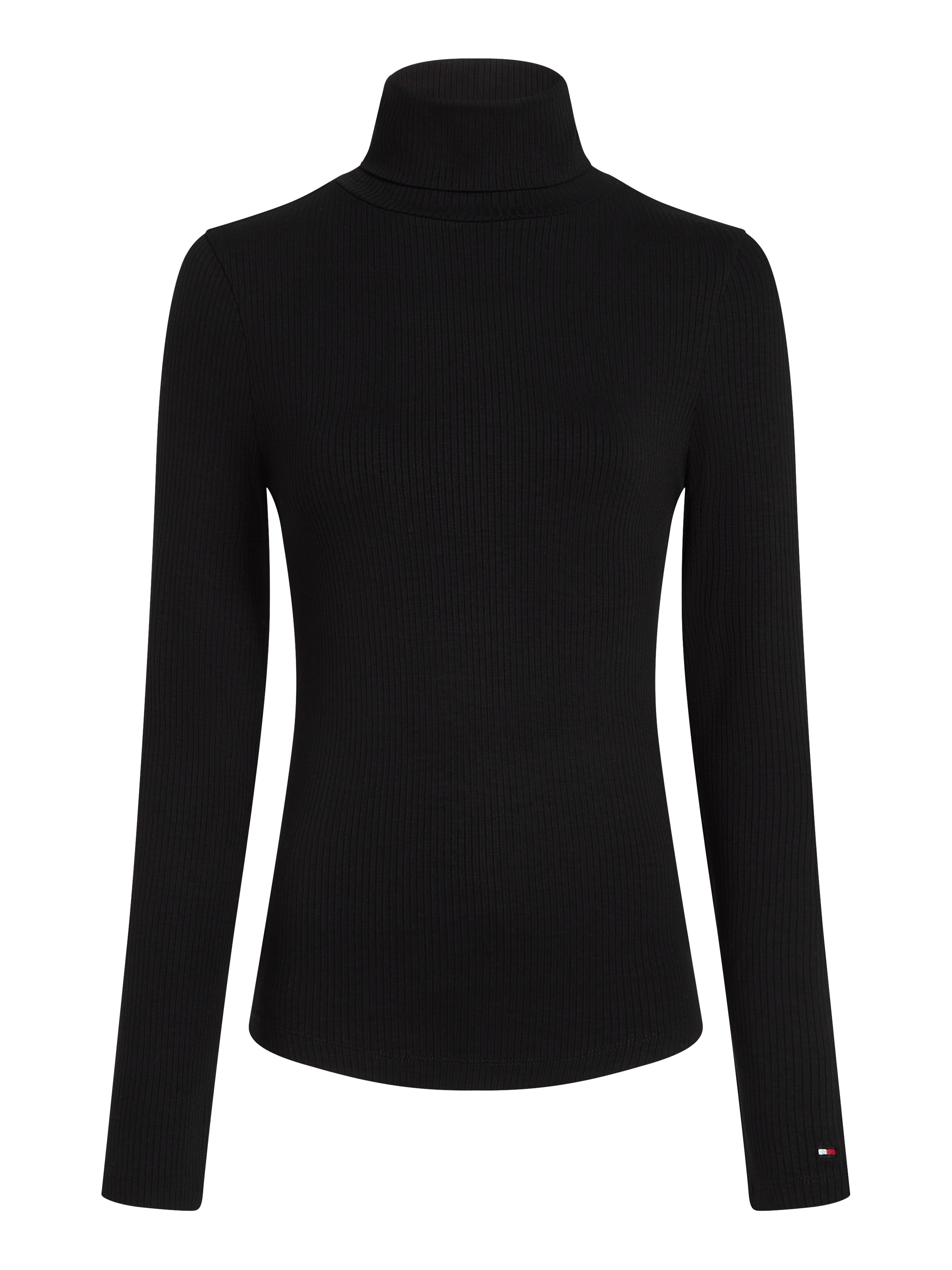 Tommy Hilfiger Langarmshirt »SLIM 5X2 RIB ROLL-NK LS«, in gerippter Struktur