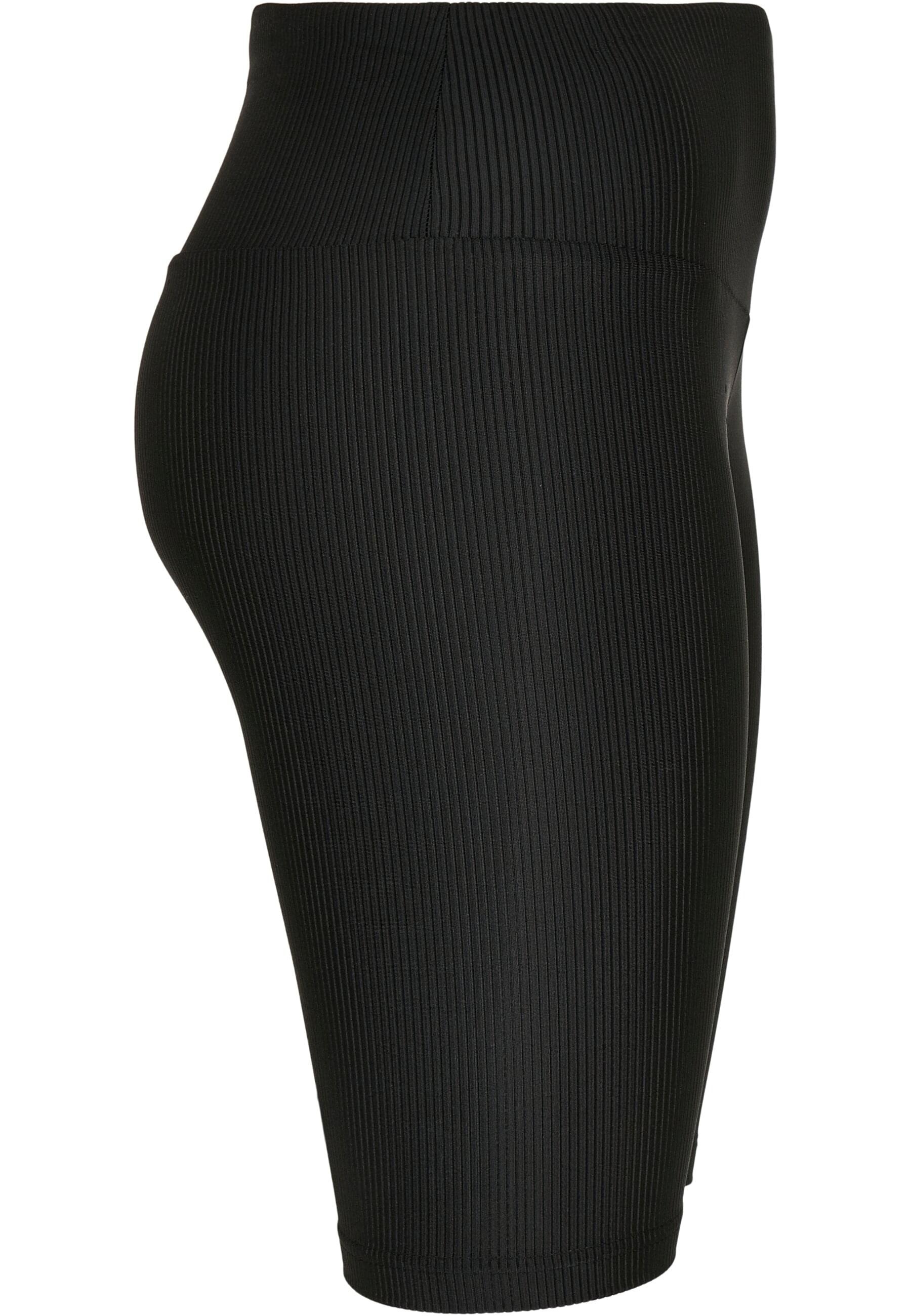 URBAN CLASSICS Stoffhose »Urban Classics Damen Ladies High Waist Shiny Rib Cycle Shorts«, (1 tlg.)
