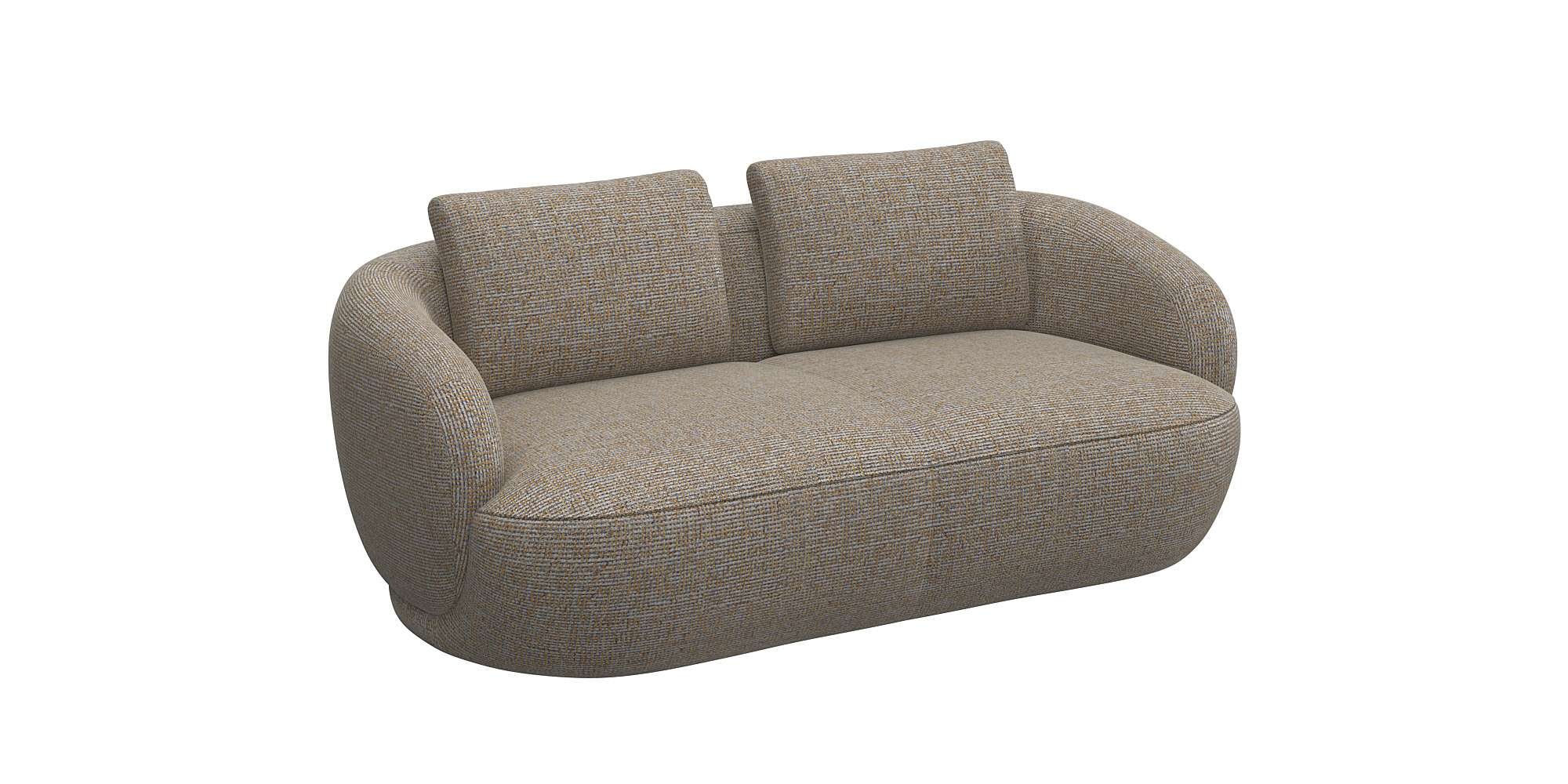 FLEXLUX 2,5-Sitzer »Torino, rund, Couch, Loveseat,«, Modernes, organisches Sofa-Design, Kaltschaum, Wellenunterfederung