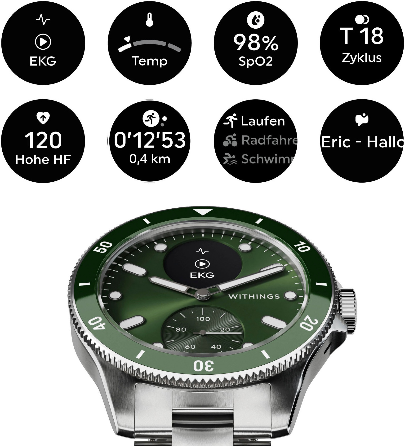 Withings Smartwatch »ScanWatch Nova 42mm«, (1.6 cm / 0.63 Zoll),)