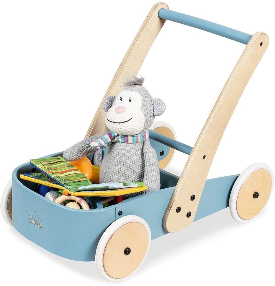 Pinolino® Lauflernwagen »Fiete, blau«, | aus Holz BAUR