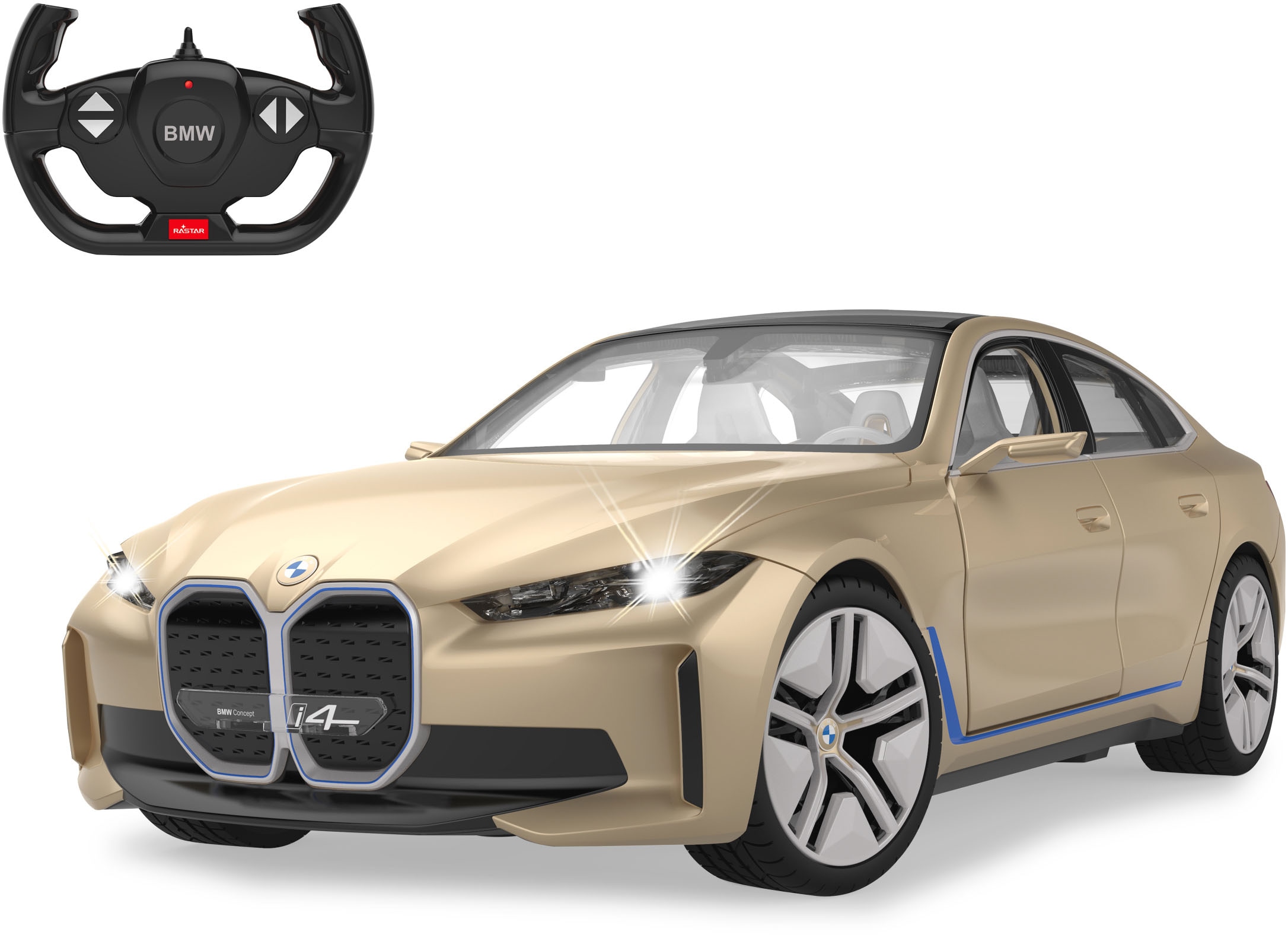 Jamara RC-Auto »BMW i4 Concept 1:14, goldfarben, 2,4 GHz«, mit LED