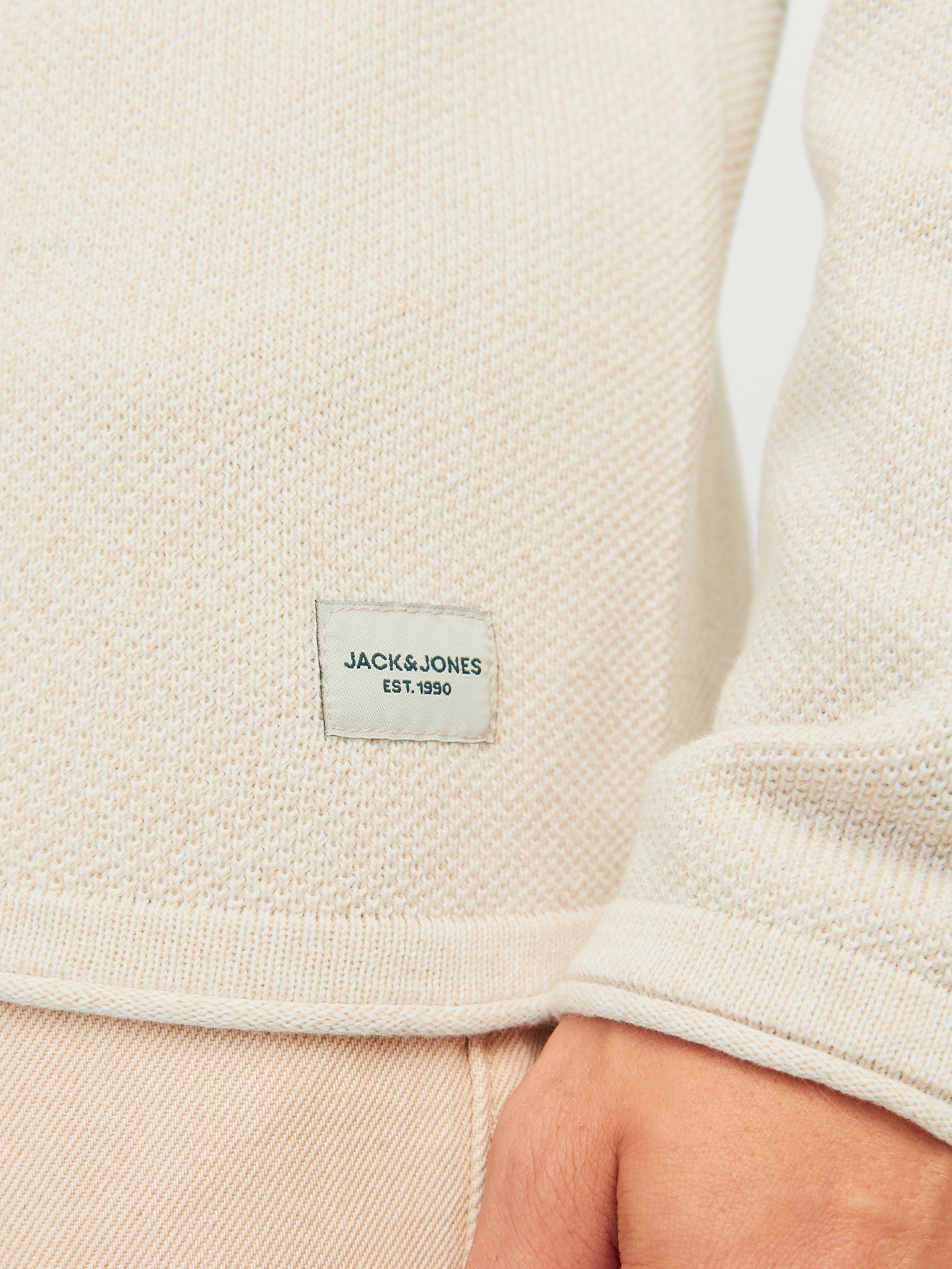 Jack & Jones Rundhalspullover »JJEHILL KNIT CREW NECK NOOS« mit Strukturstrick
