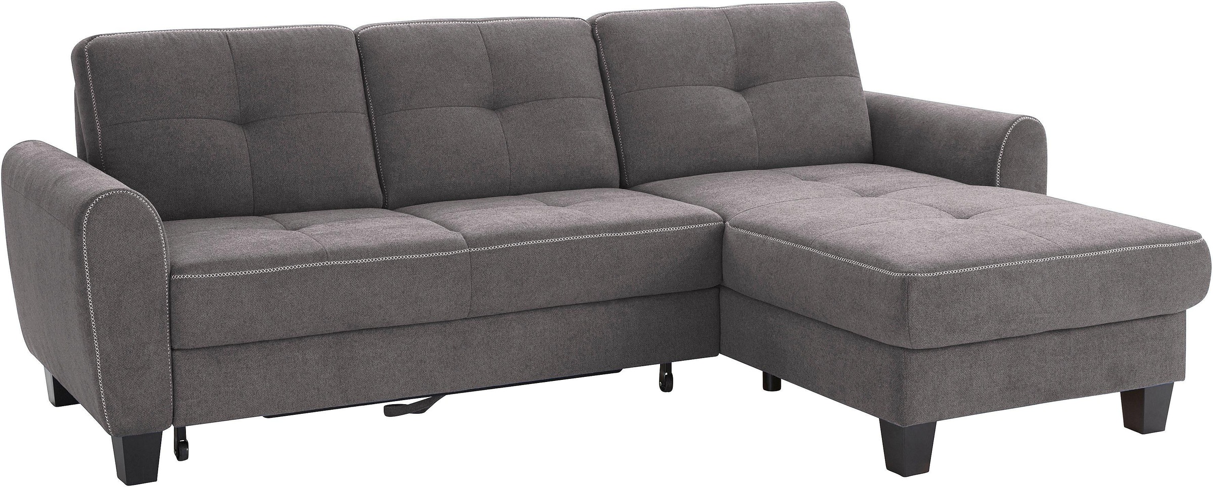 sit&more Ecksofa »Varese L-Form«, mit Federkern, wahlweise mit Bettfunktion und Stauraum