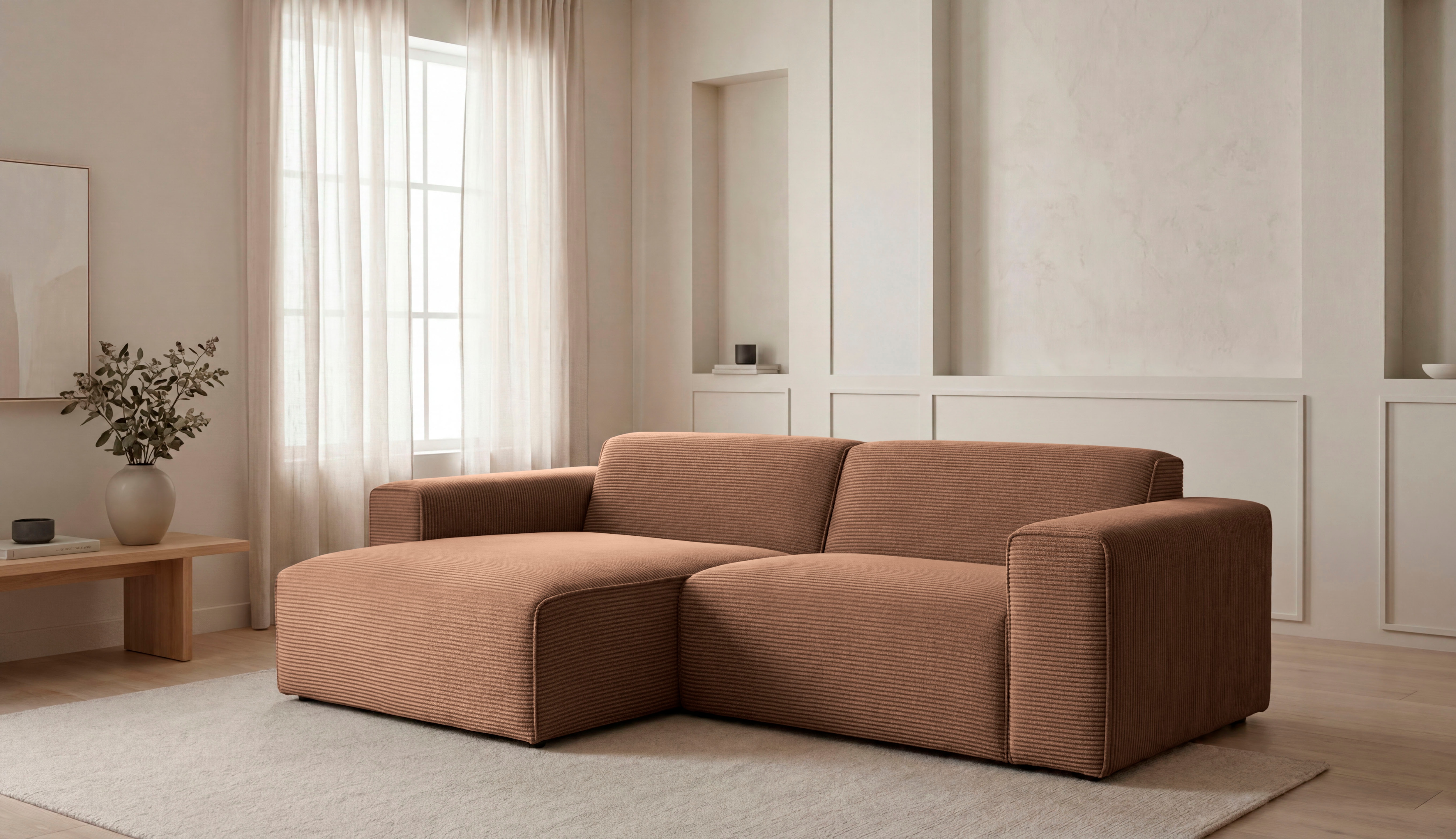 OTTO home Ecksofa "Clayton Breite 247 cm, L-form" in einem trendigen Cord-Bezug, verschiedene Kombinationen verfügbar