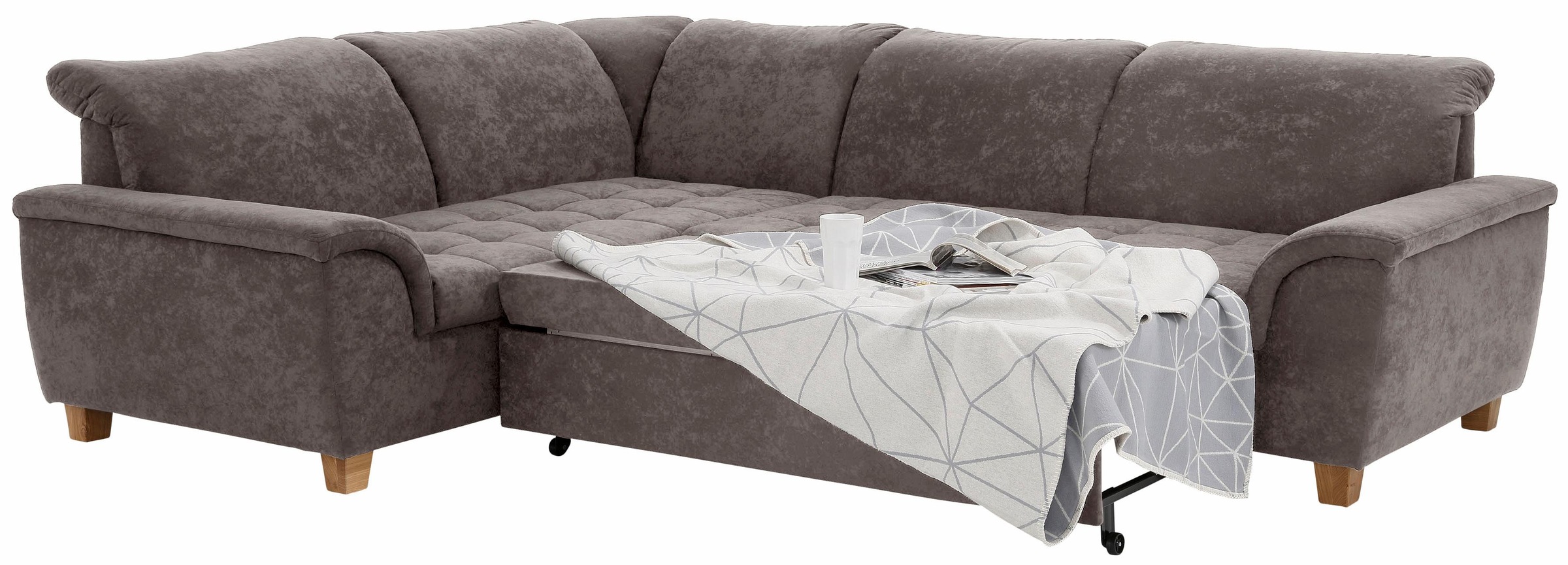 Thumbnail - Home affaire Ecksofa "Lyla fester Sitzkomfort, bequeme Armlehnen, Breite 275cm, L-Form" wahlweise mit Rückenfunktion und...