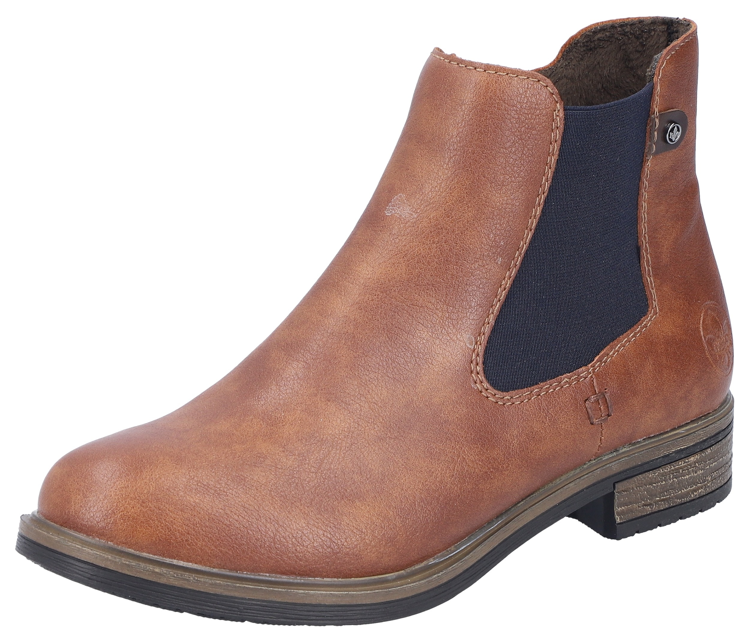 Rieker, Schlupfboots, Stiefelette, Blockabsatz, mit wärmendem Textilfutter