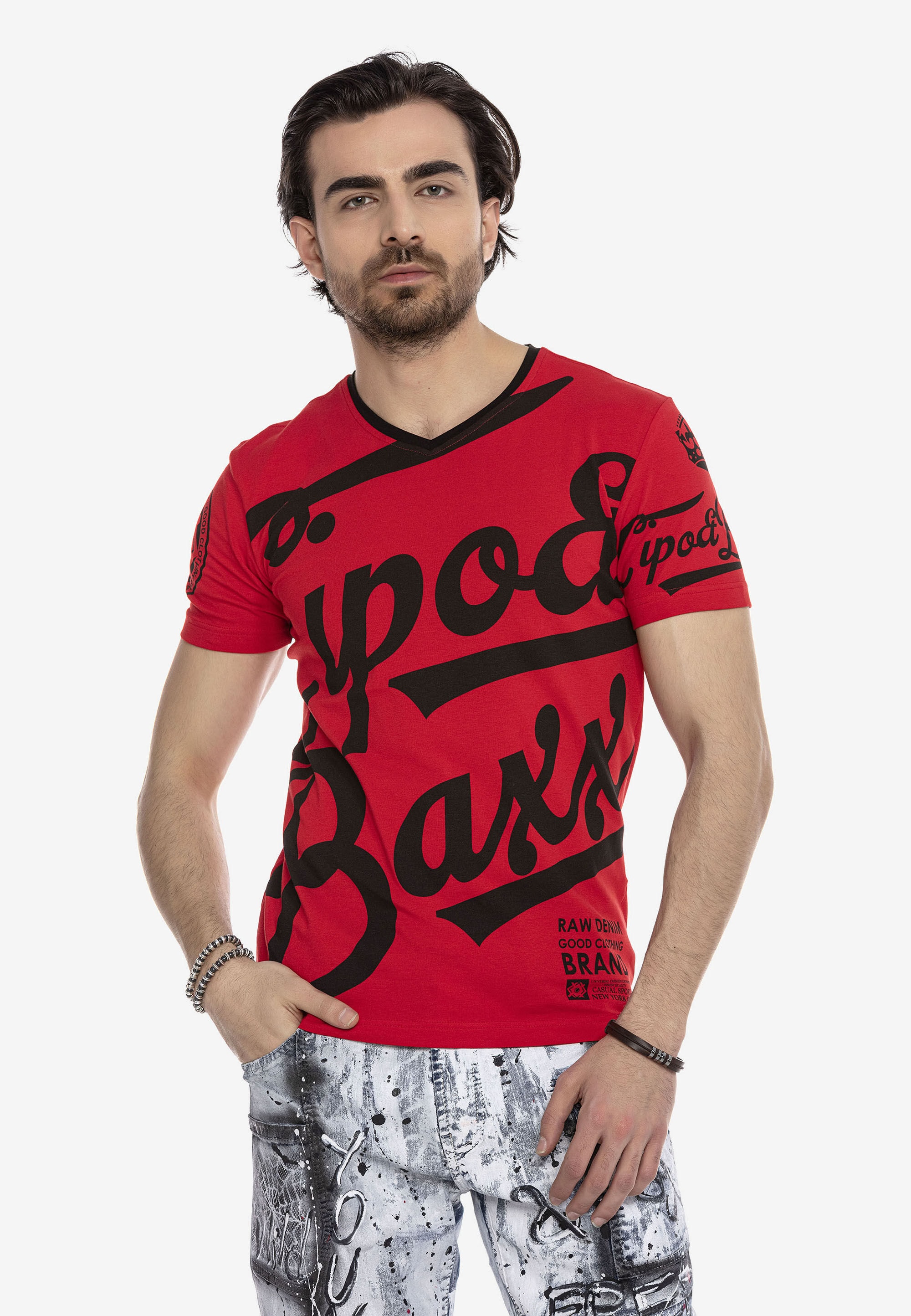 Cipo & Baxx T-Shirt "T-Shirt", mit großem Print auf der Front ein Highlight günstig online kaufen