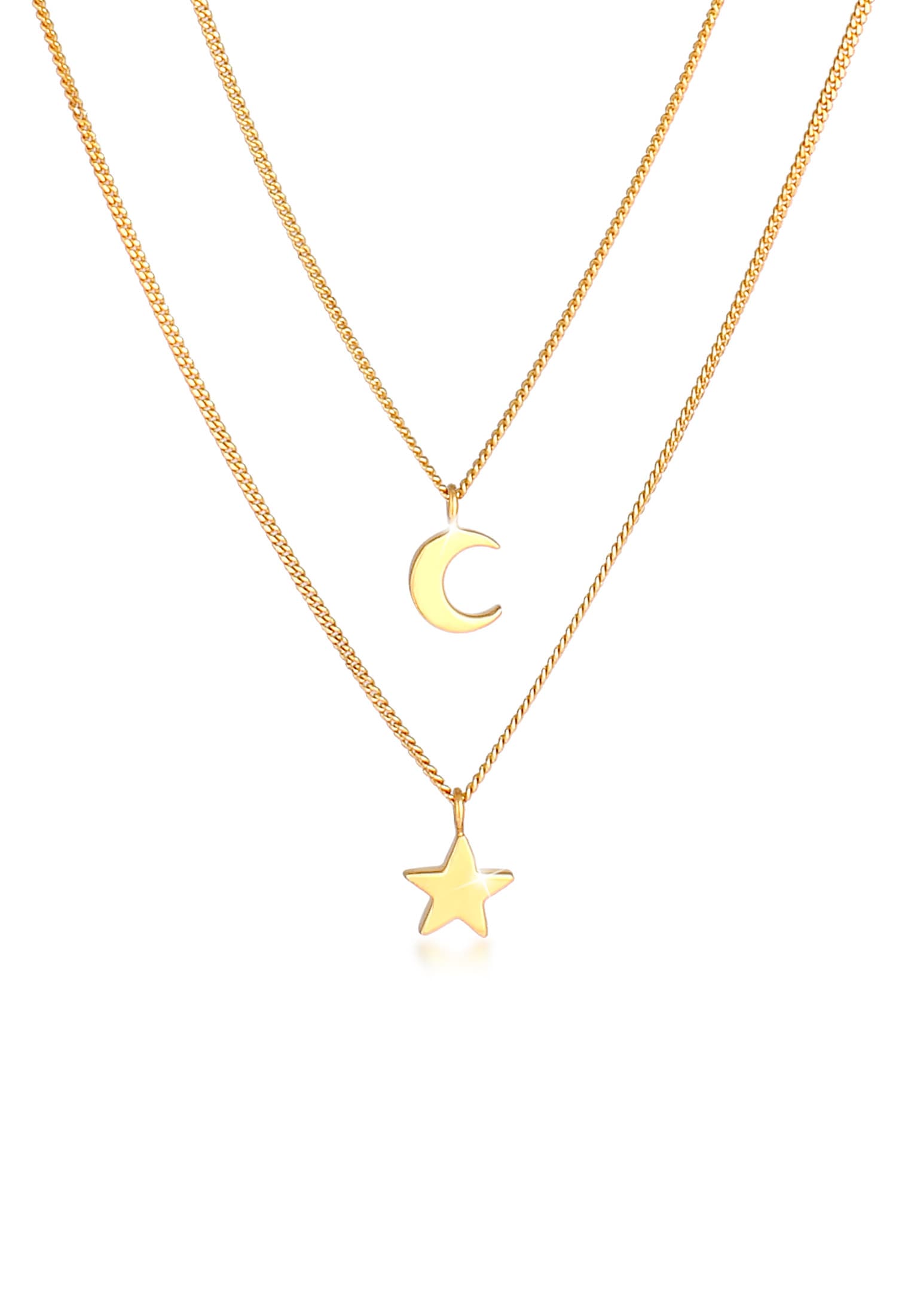 Gliederkette »Layer Stern Mond Astro 925 Silber«