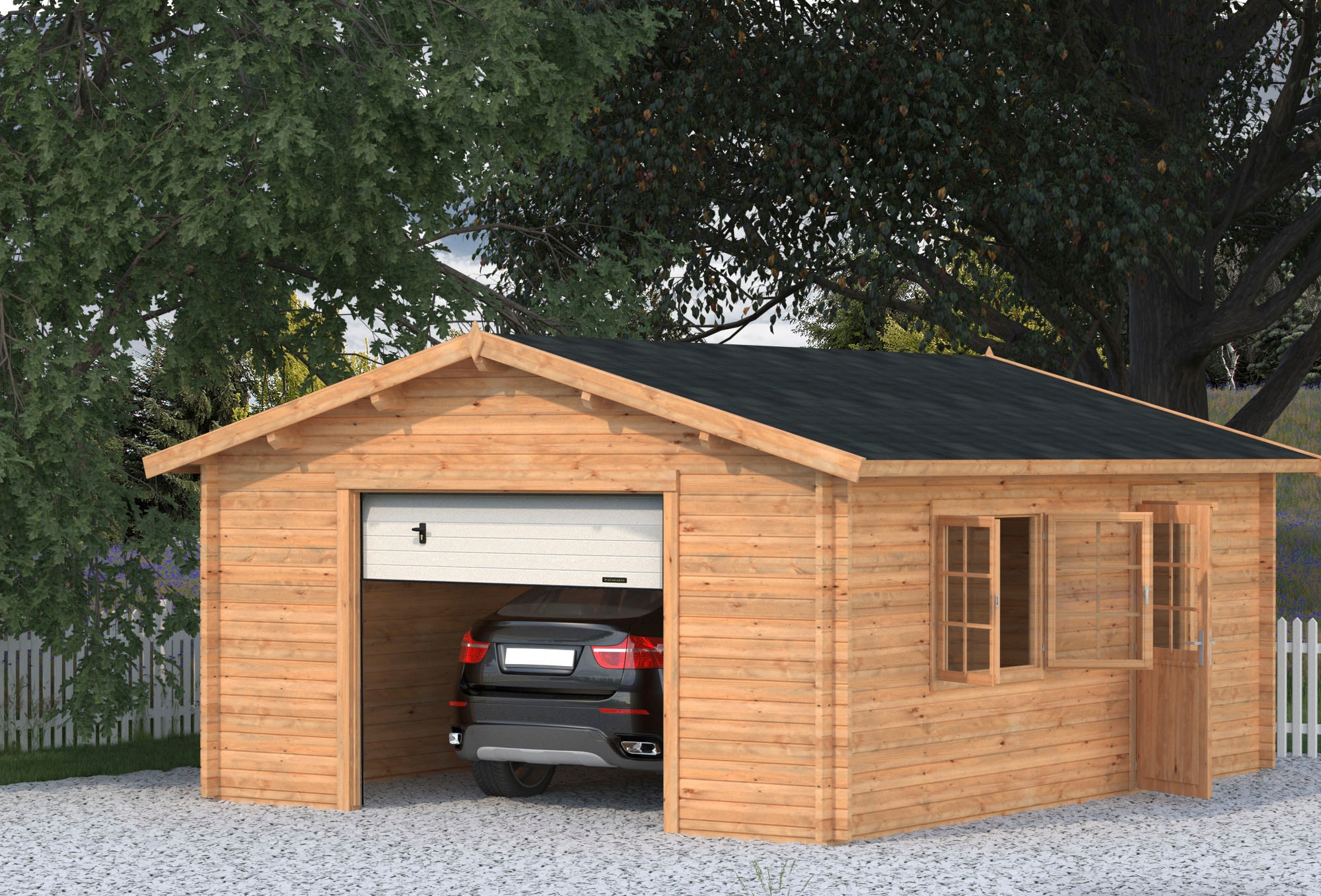 Palmako Garage »Roger«, BxTxH: 514x598x287 cm, mit Sektionaltor, hellbraun