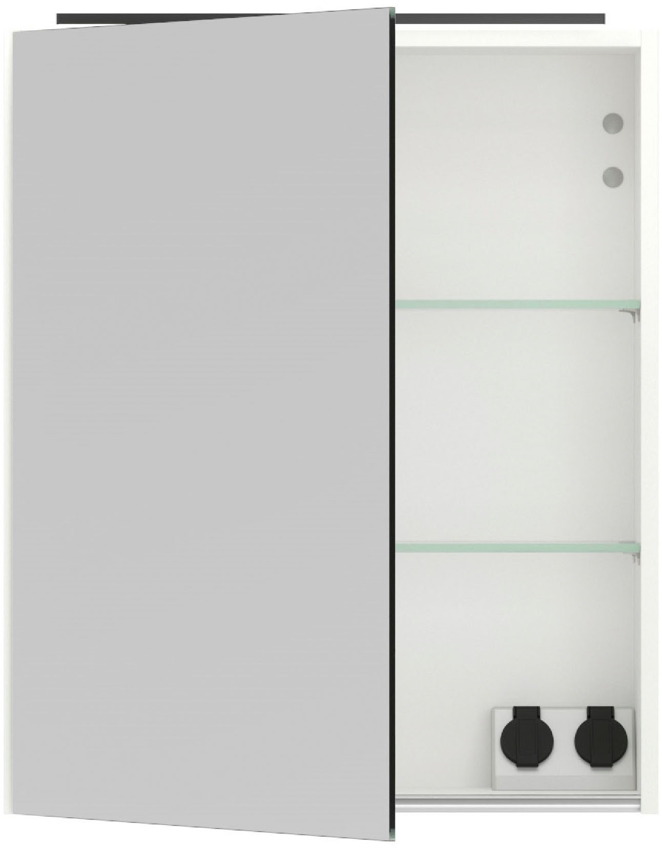 nobilia® Spiegelschrank »Prina«, (inkl. Beleuchtung mit Dimmerfunktion), in Breiten 60, 80, 100 und 120 cm, innenliegende Steckdose