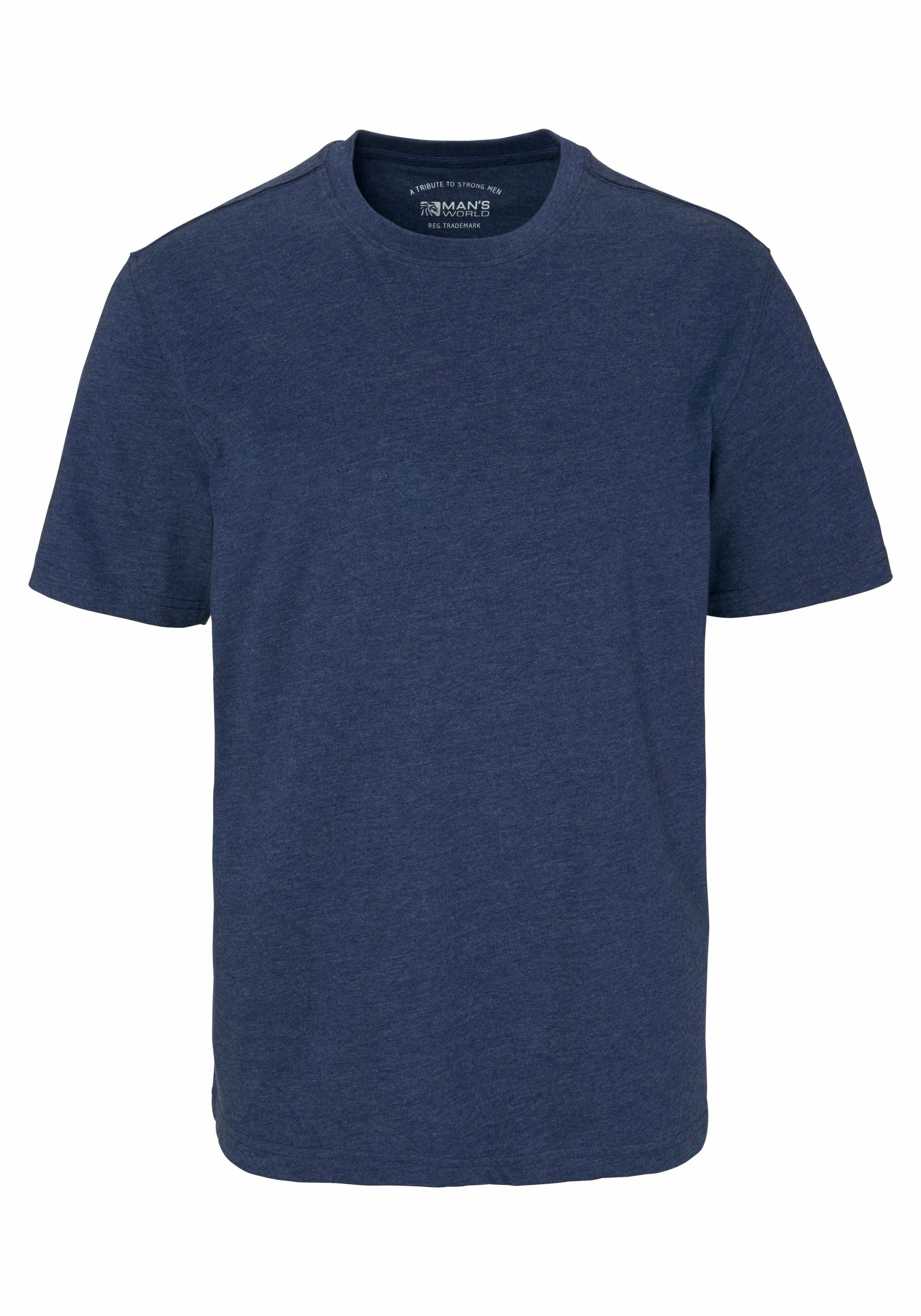 Man's World Rundhalsshirt, (2er-Pack), Kurzarm, Basic-Stil, aus Baumwollmischung, 2er-Pack