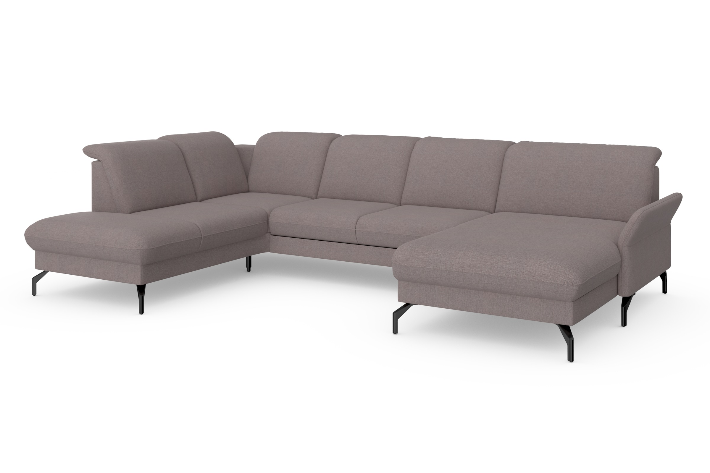 sit&more Wohnlandschaft »Fashion U-Form«, wahlweise mit Kopfteilverstellung, Vorziehsitz, motorisch, Metallfüße