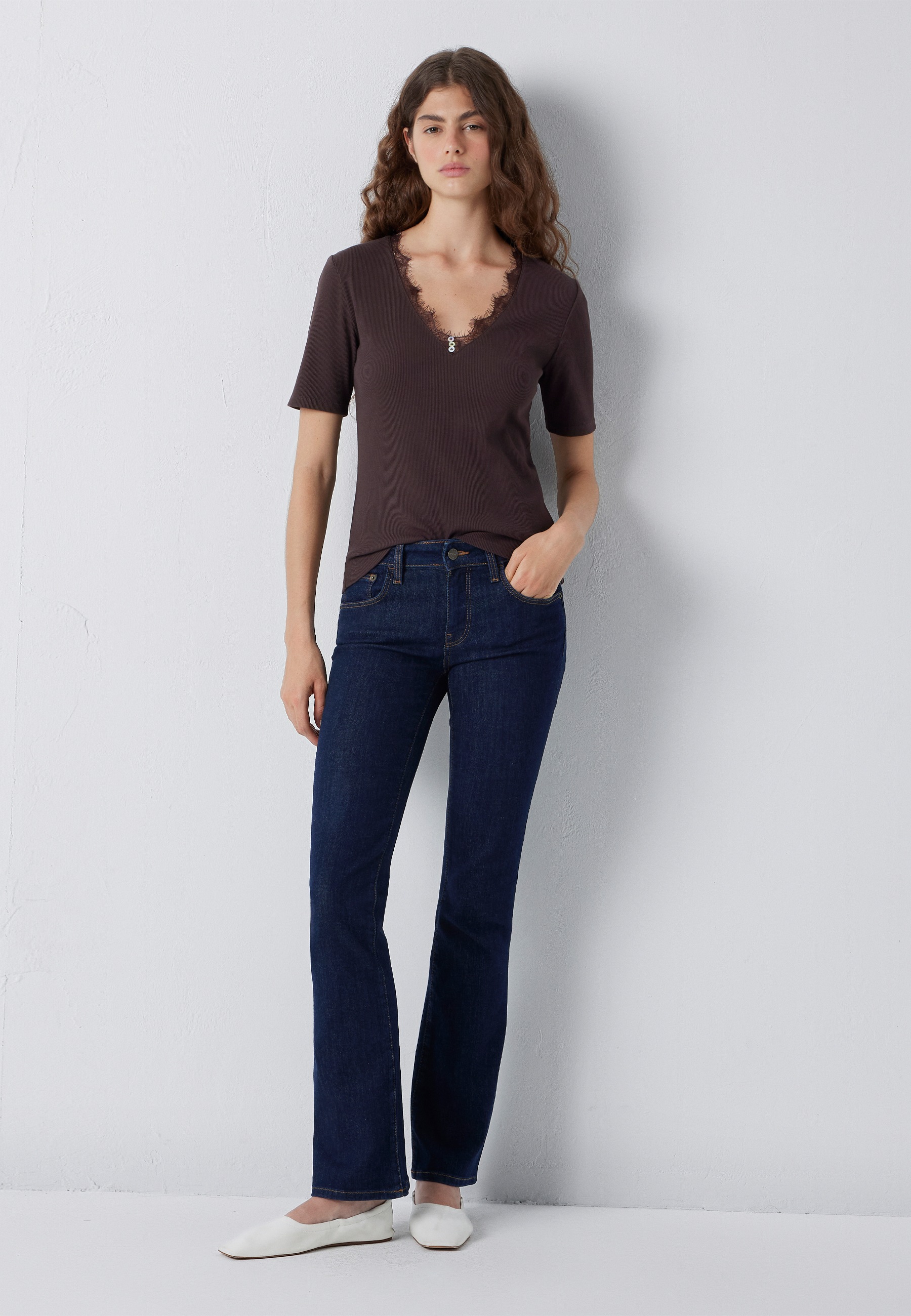 Mavi V-Shirt »FASHION JERSEY« Spitzen Top