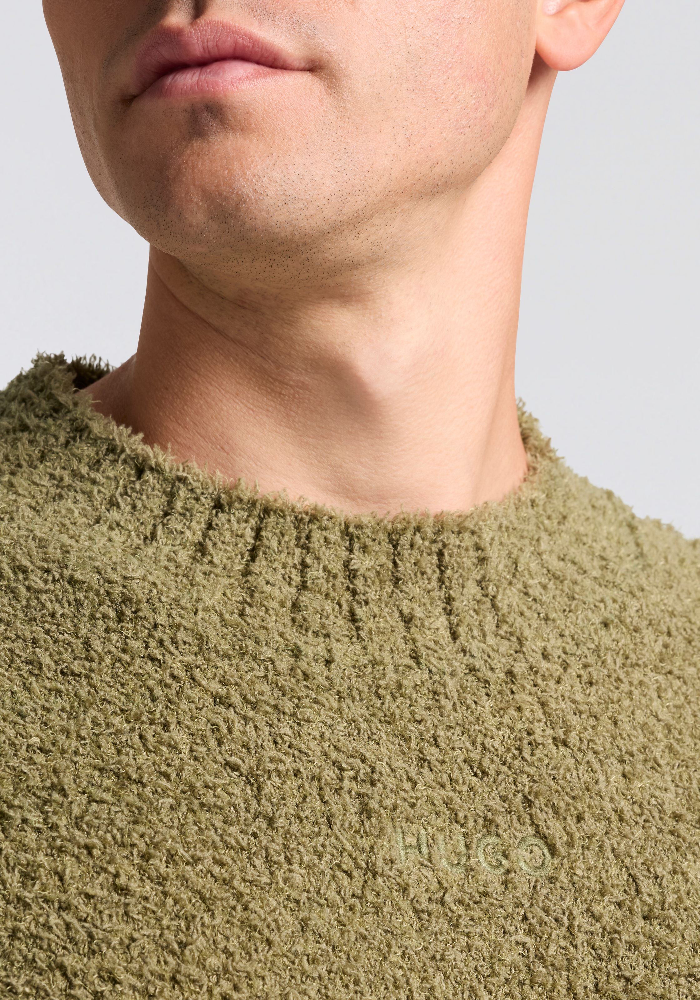 Thumbnail - HUGO Blue Strickpullover "Sanou" Rundhalsausschnitt, relaxed fit, Bouclé-Strick