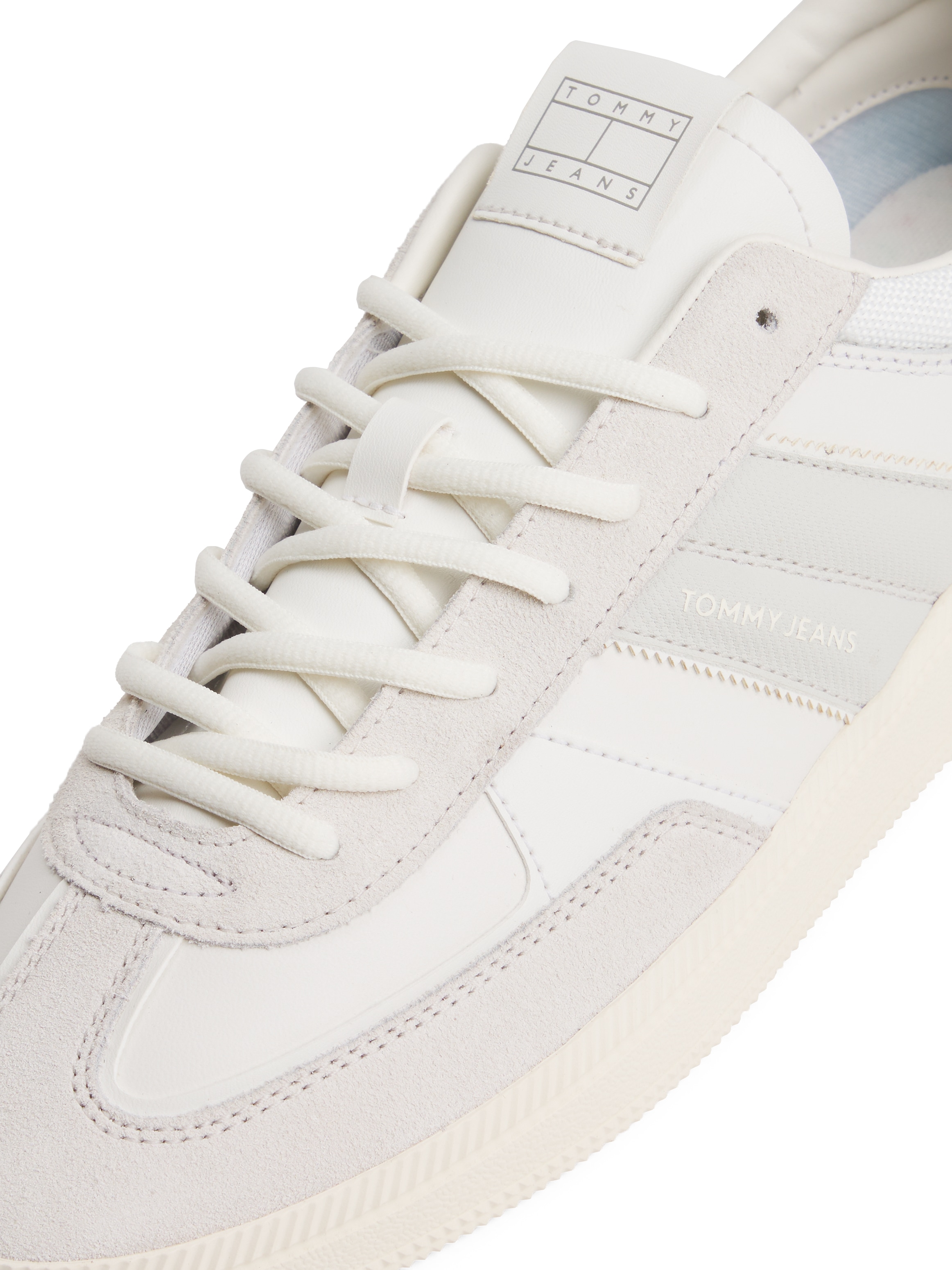 Tommy Jeans Sneaker »THE GREENWICH EDGE LEATHER«, Freizeitschuh, Halbschuh, Schnürschuh mit Ziernähten geschmückt