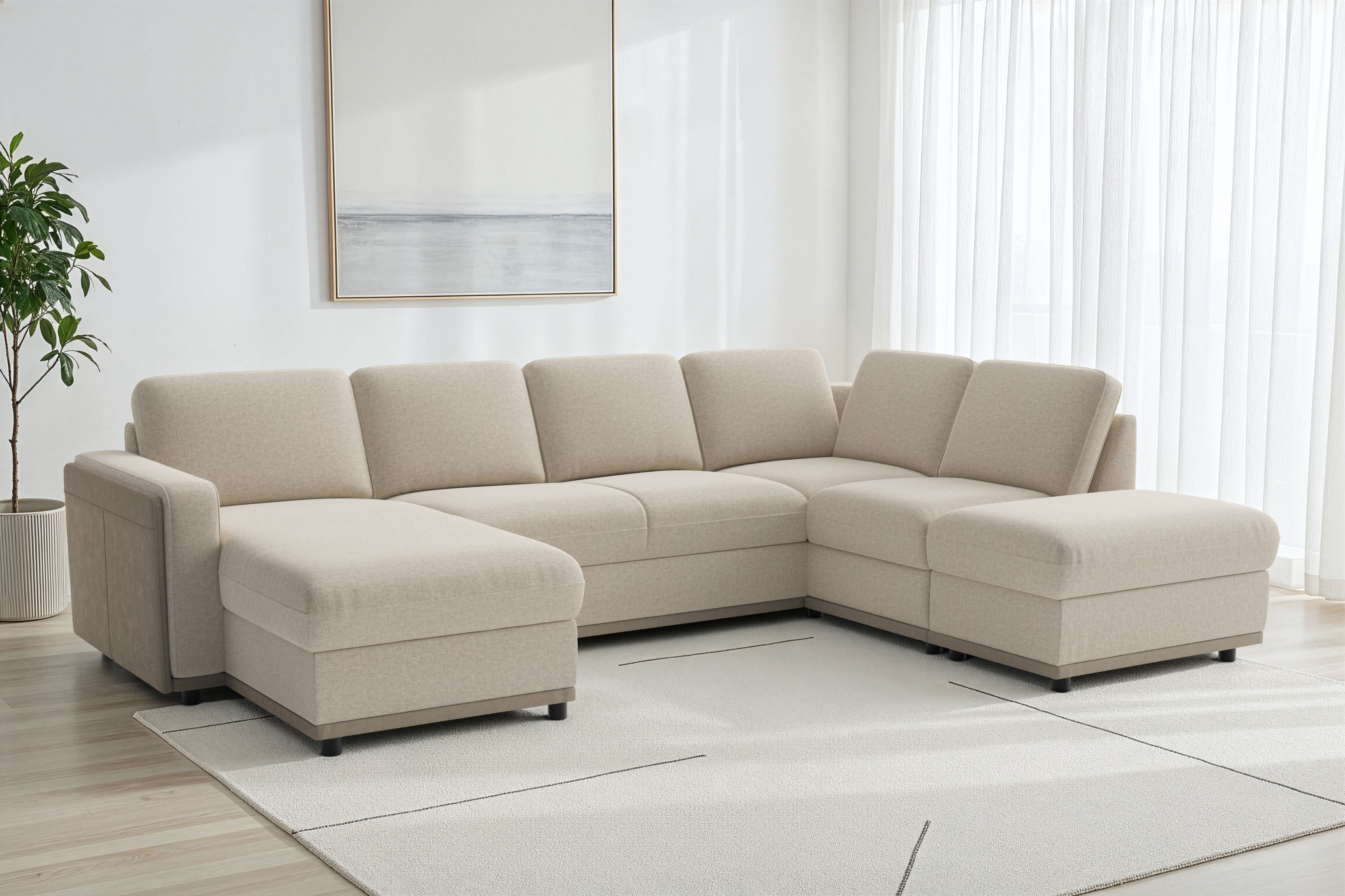 sit&more Wohnlandschaft "Cordoba" wahlweise mit Schlaffunktion und Bettkasten oder Stauraum