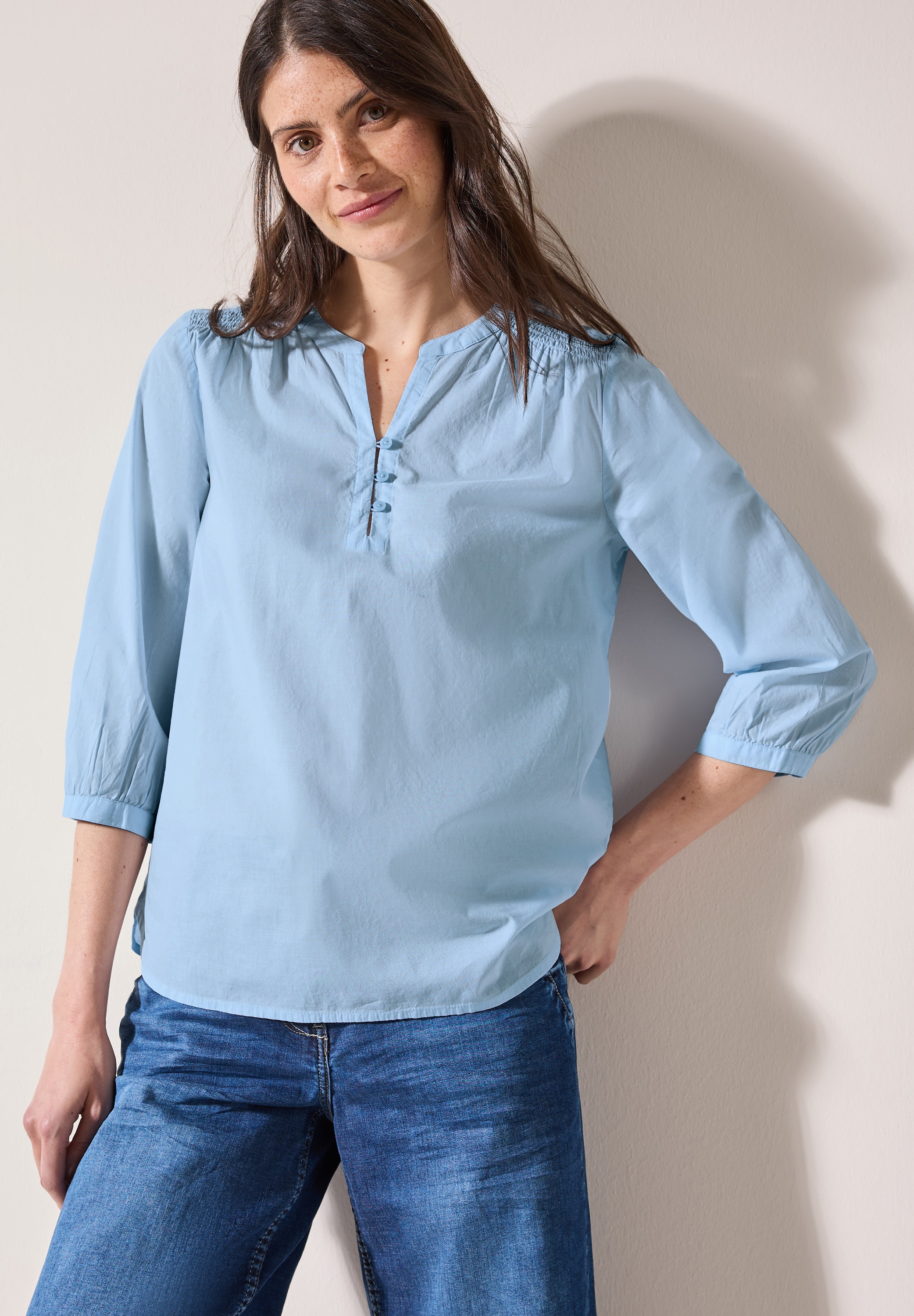 Cecil Klassische Bluse, mit Smock-Detail günstig online kaufen