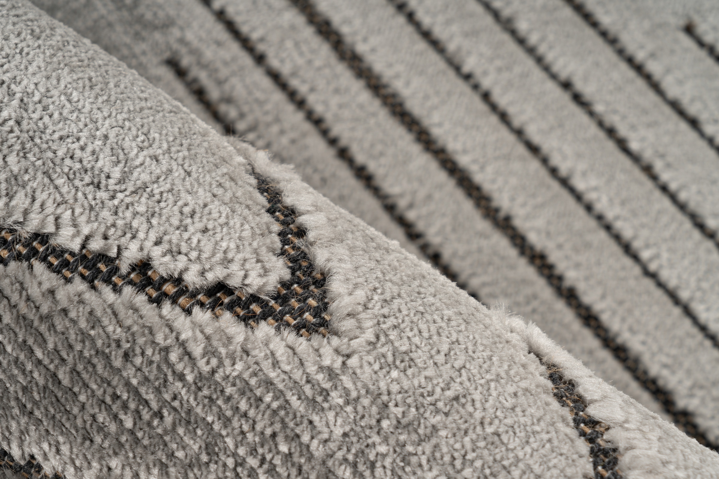 Kayoom Teppich »Madlen 125«, rechteckig, 9 mm Höhe, 252.000 Points / qm, Unifarben, neutrales Design