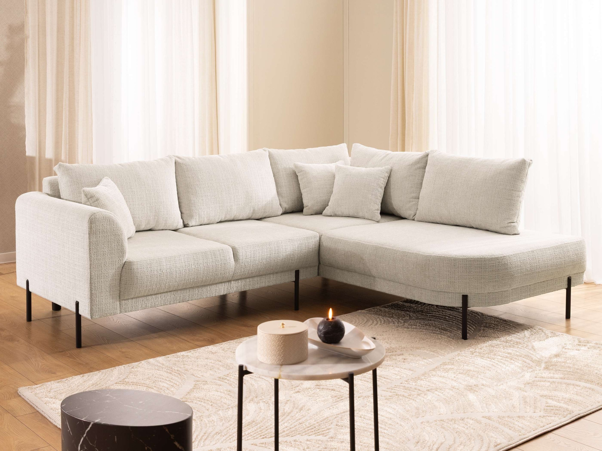 Home affaire Ecksofa "NELLIA L-Form mit Ottomane rechts oder links bestellb günstig online kaufen