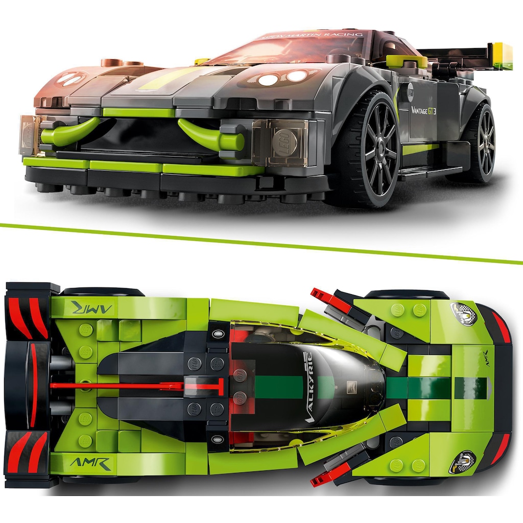 LEGO® Konstruktionsspielsteine »Aston Martin Valkyrie AMR Pro & Aston Martin Vantage GT3 (76910)«, (592 St.)