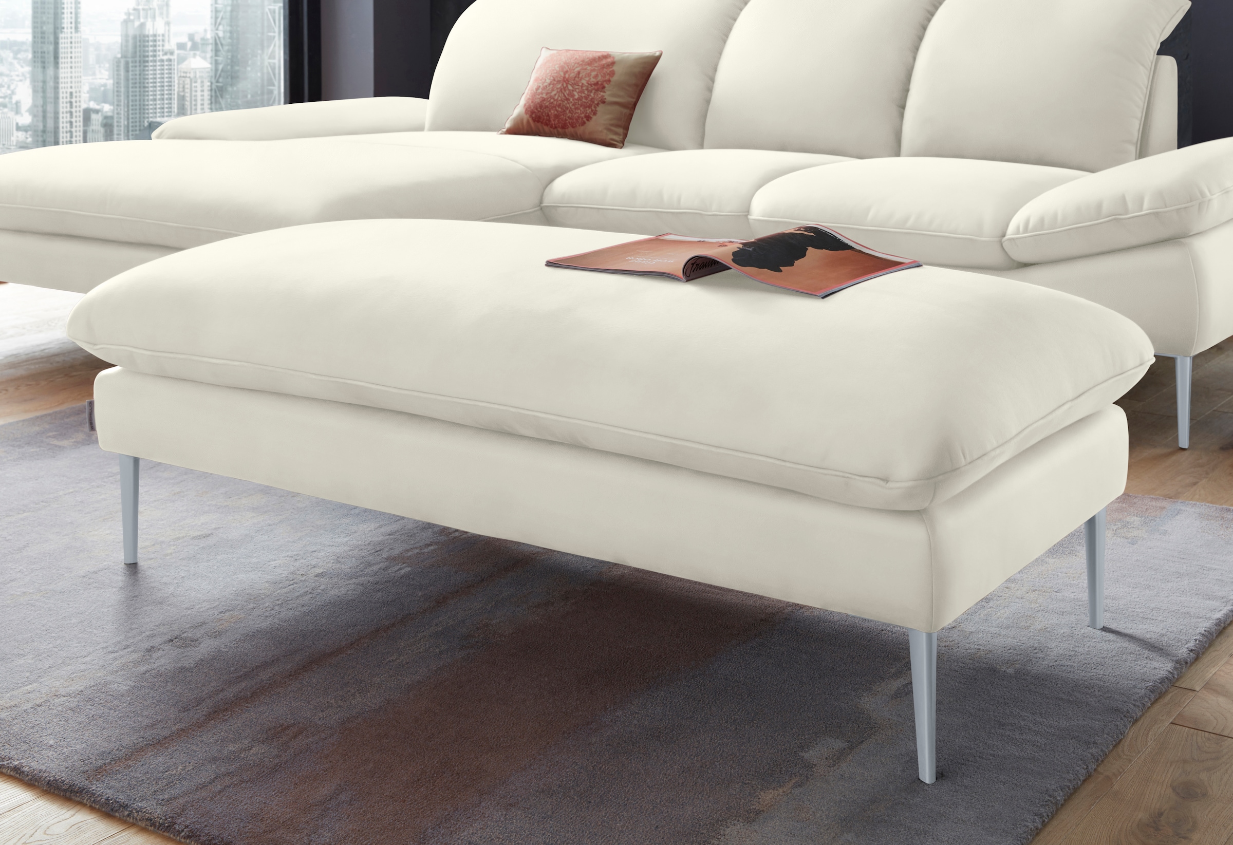 W.SCHILLIG Hocker "enjoy&MORE", Füße silber matt, Breite 151 cm günstig online kaufen