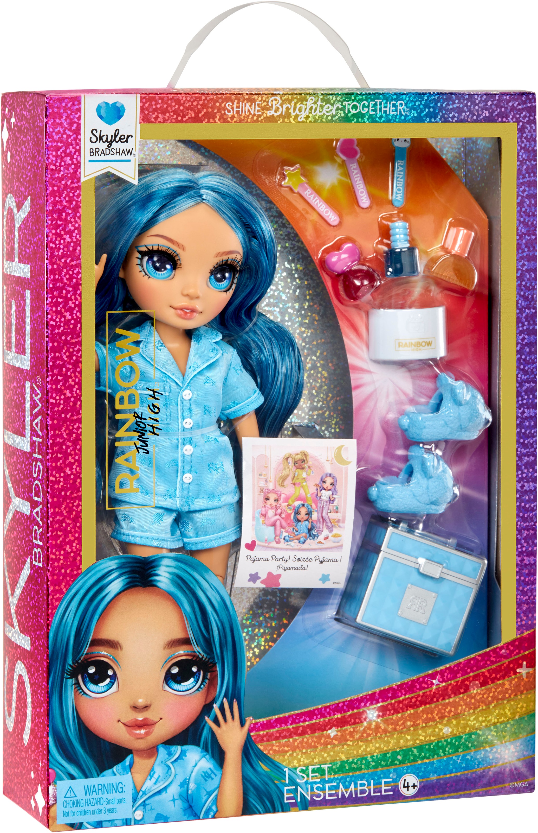 RAINBOW HIGH Anziehpuppe »Junior High PJ Party Fashion Doll Skyler (Blue)«